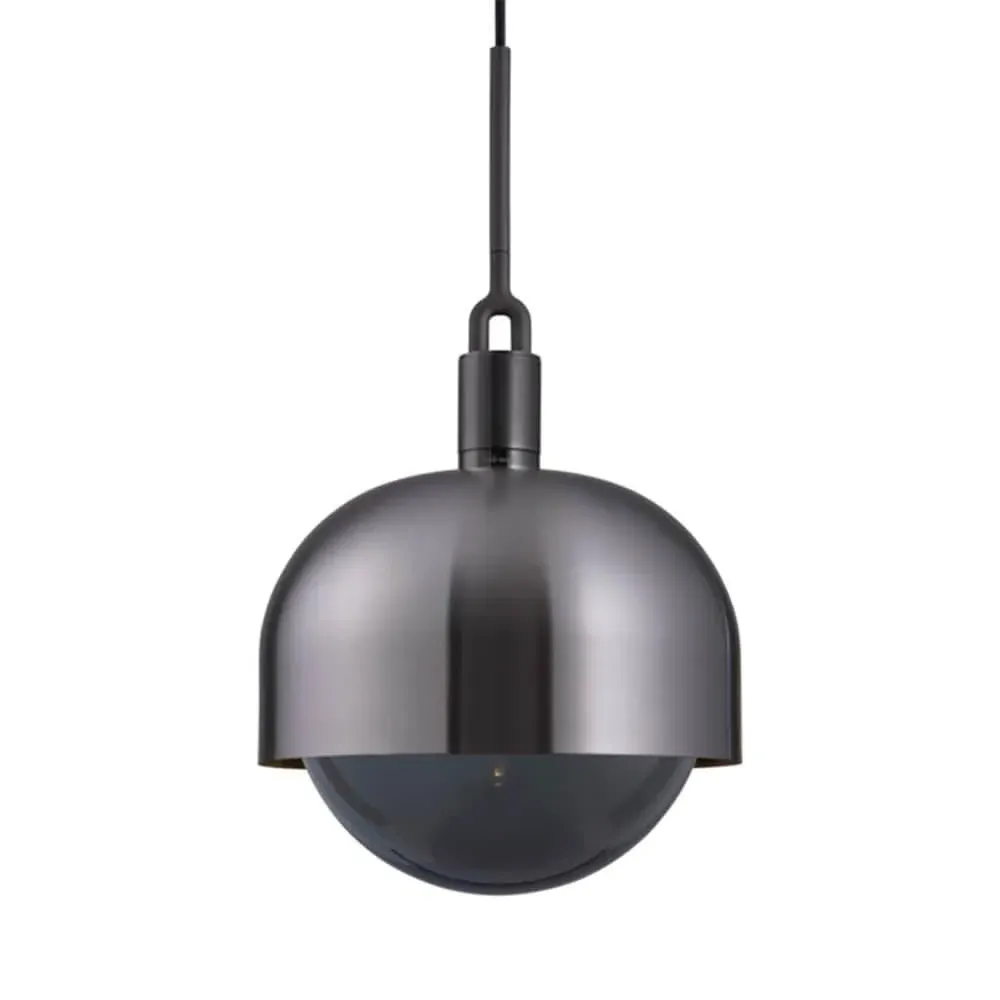Large Forked Pendant Light - Gun Metal, Metal