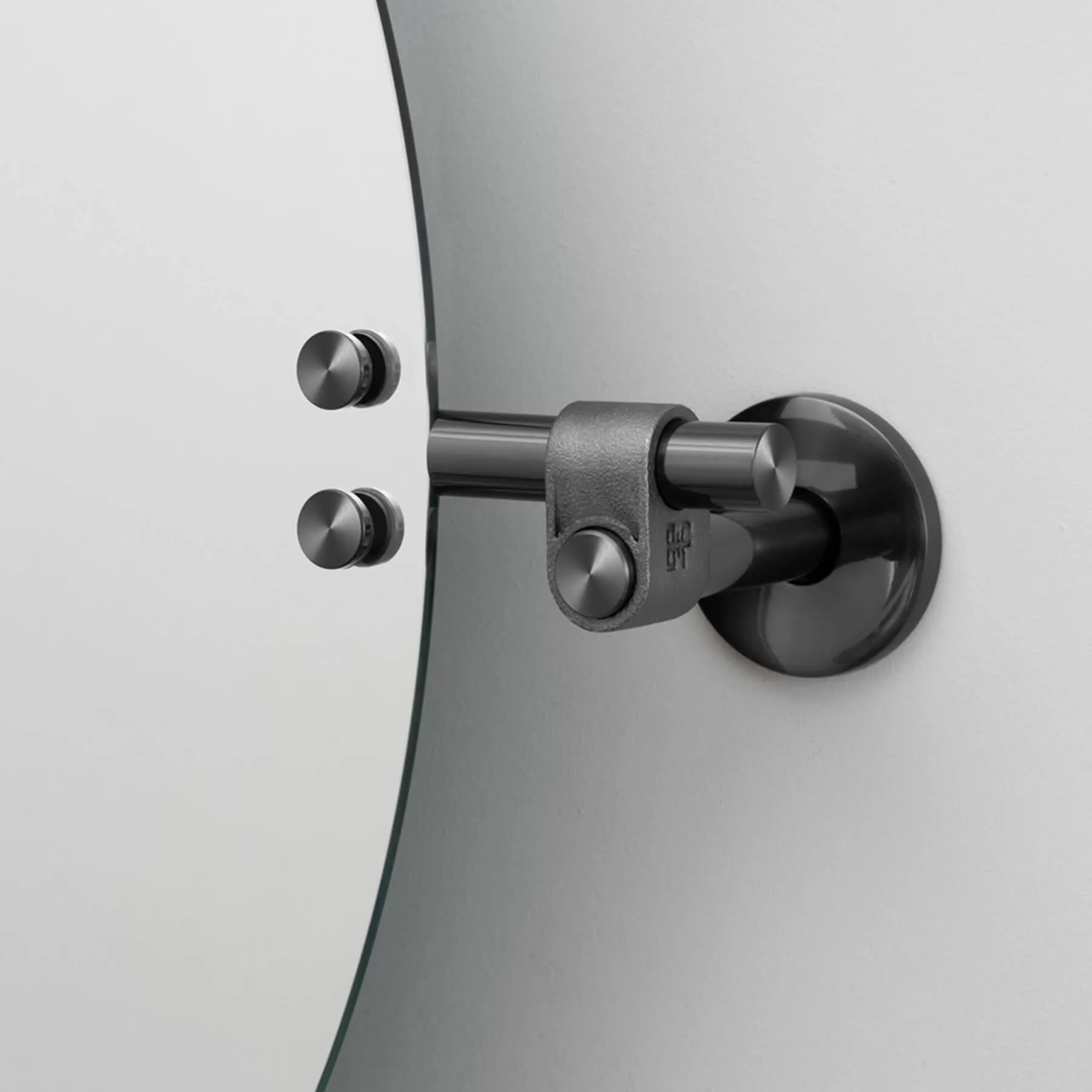 Large Tilting Mirror with Knuckles - Black Steel