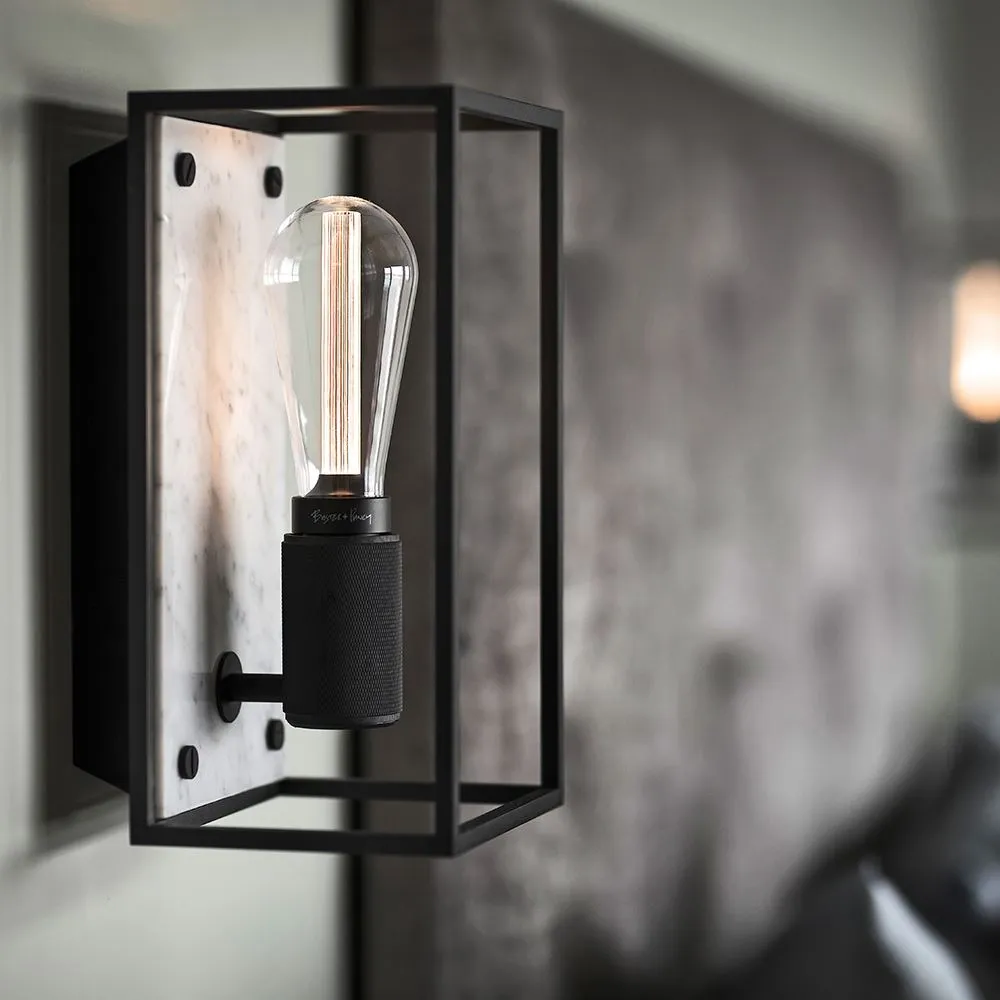 Medium Caged Wall Light - Black, Metal