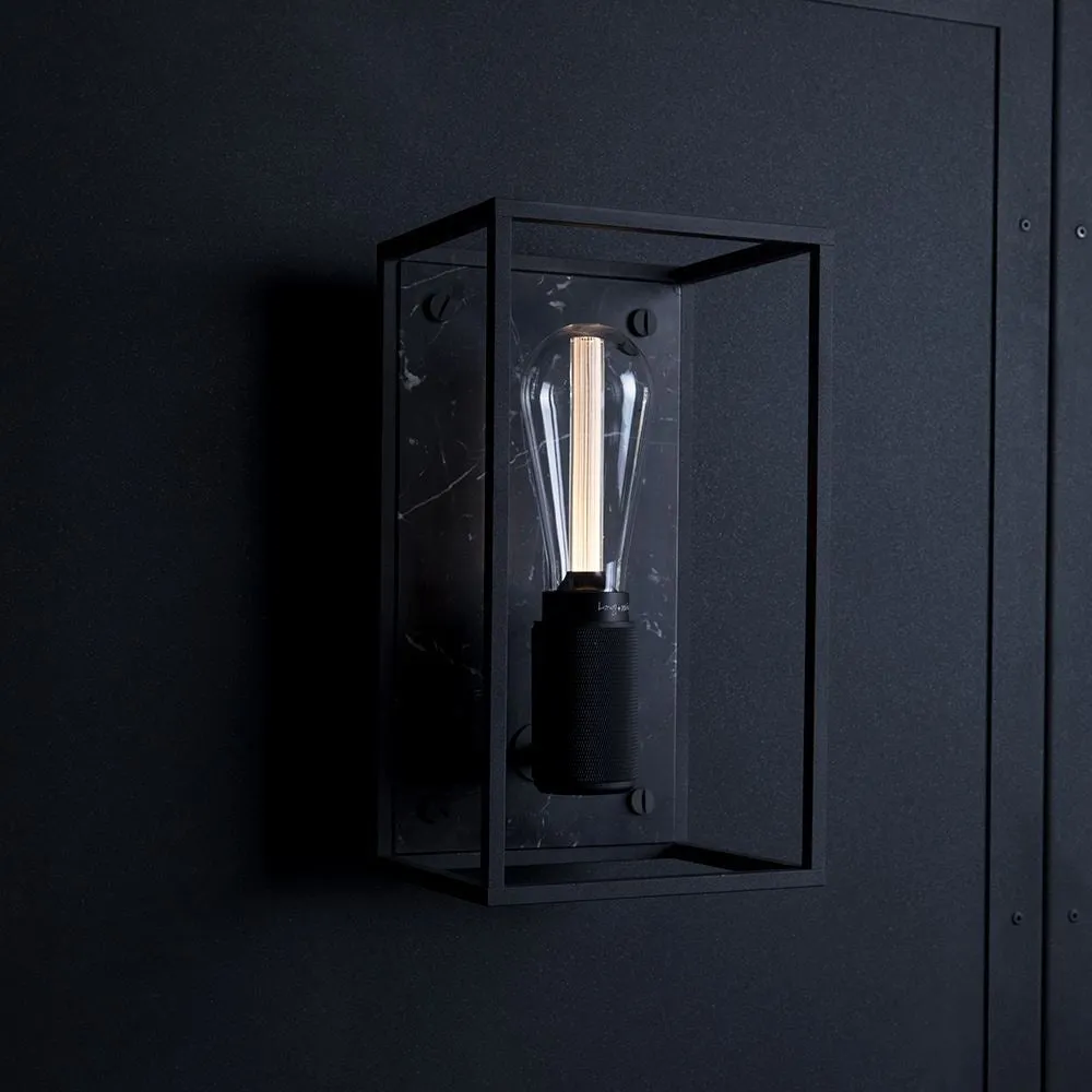 Medium Caged Wall Light - Black, Metal