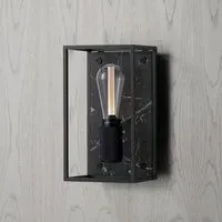 Medium Caged Wall Light - Black, Metal