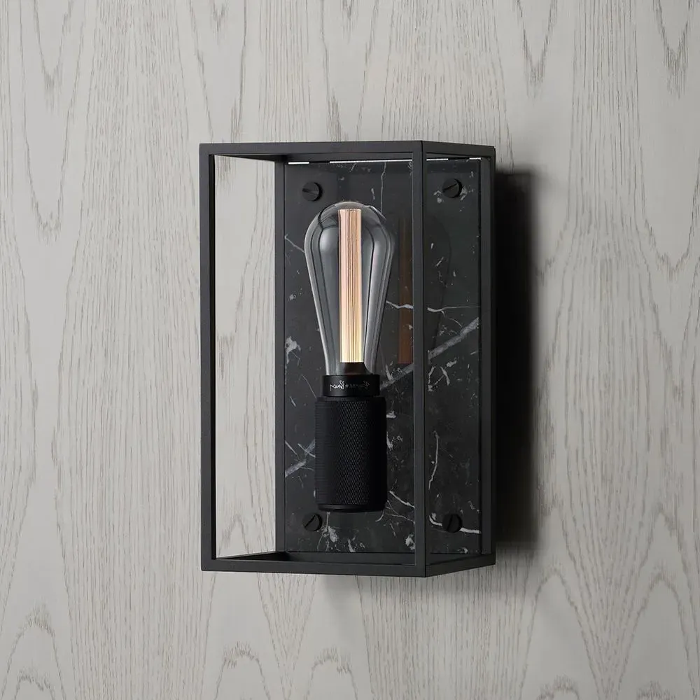 Medium Caged Wall Light - Black, Metal