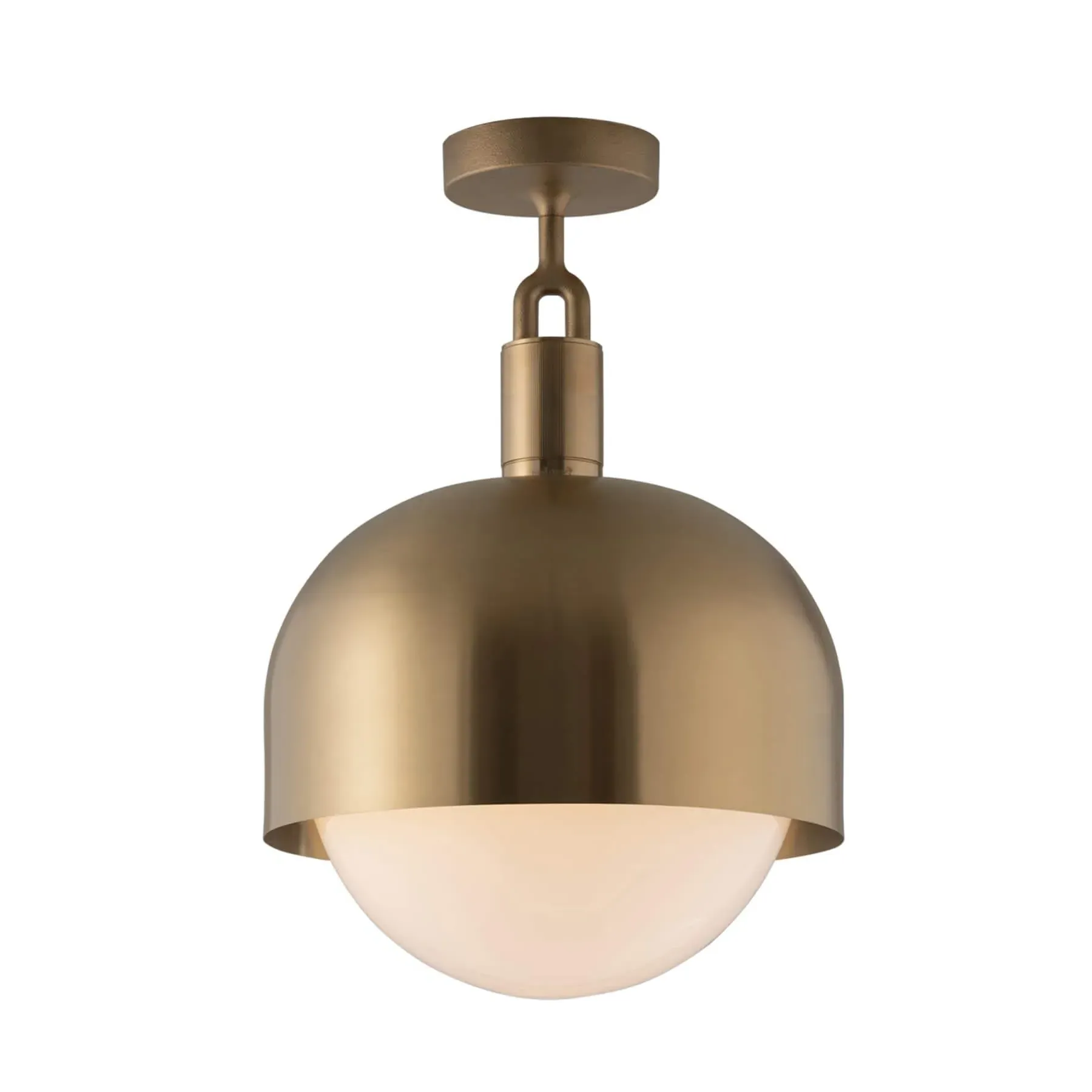 Medium Ceiling Globe Light with Shade - Burnt Steel, Metal