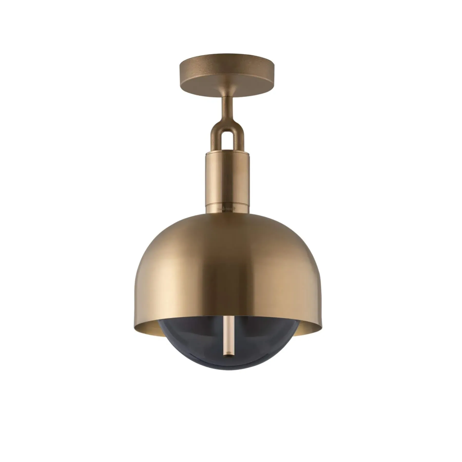 Medium Ceiling Globe Light with Shade - Burnt Steel, Metal