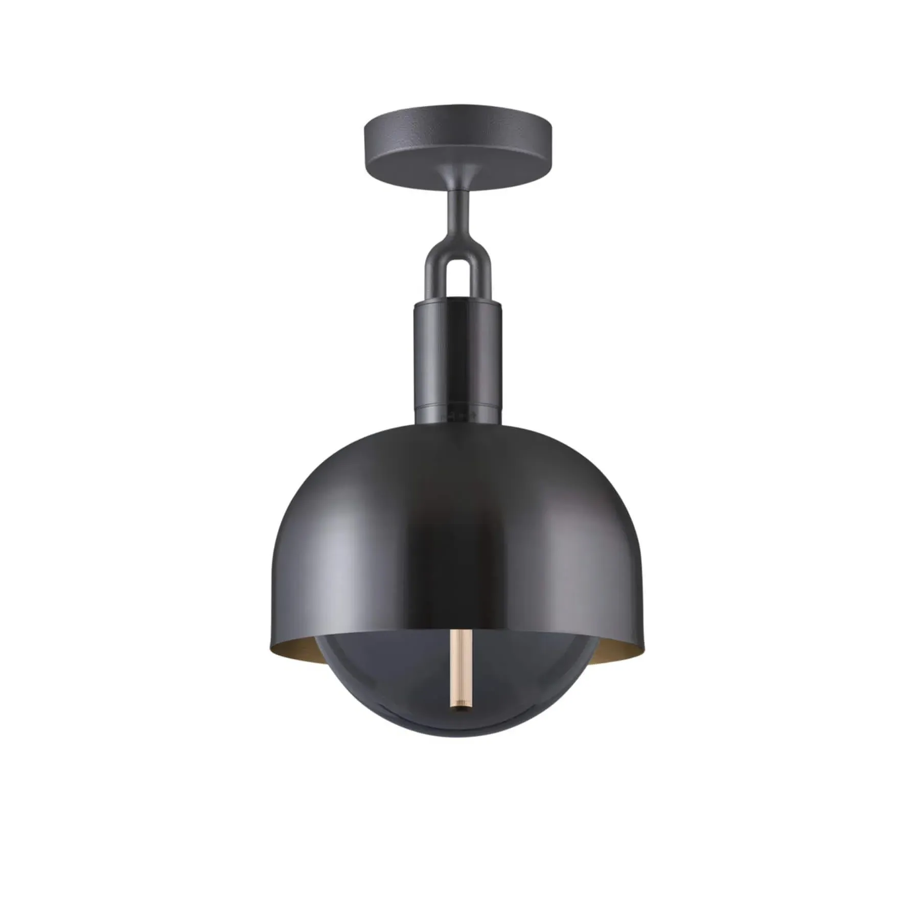 Medium Ceiling Globe Light with Shade - Burnt Steel, Metal