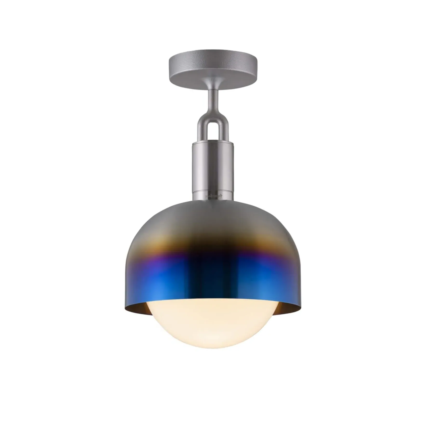Medium Ceiling Globe Light with Shade - Burnt Steel, Metal