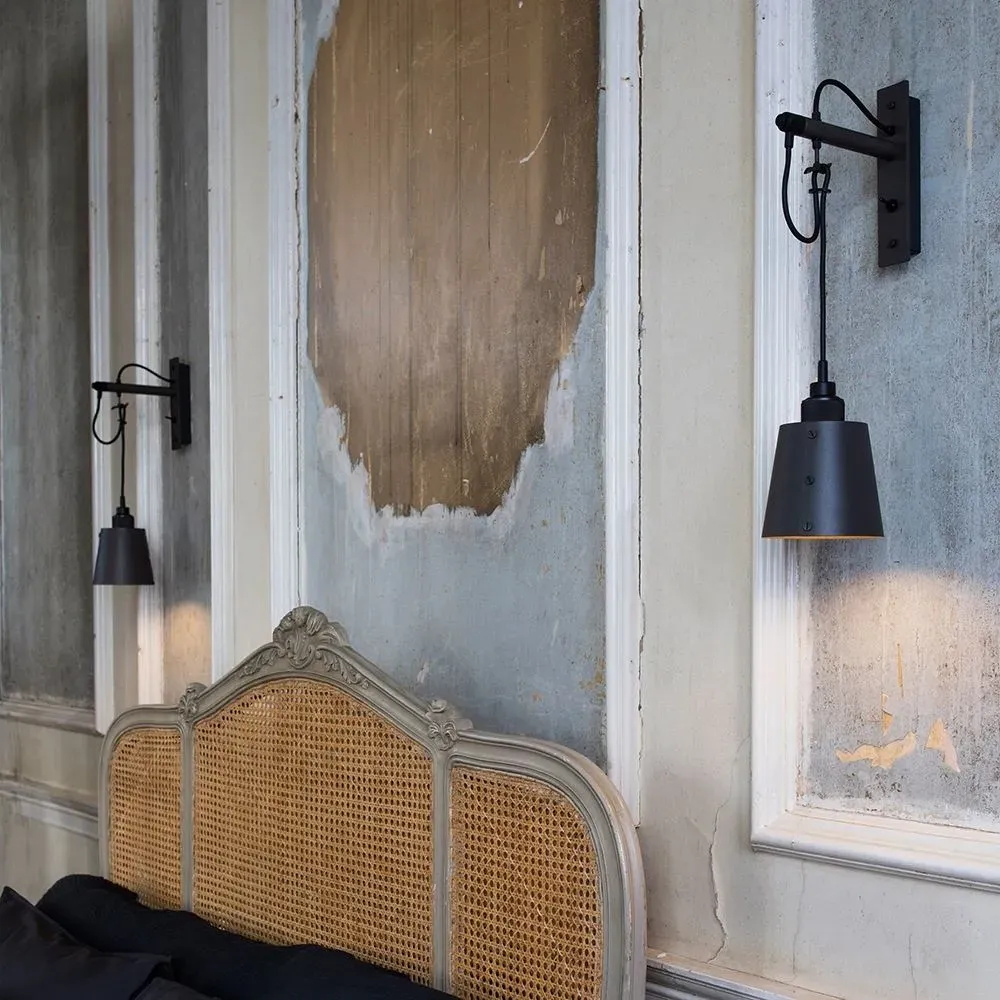 Small Hooked Wall Light with Shade - Graphite, Steel