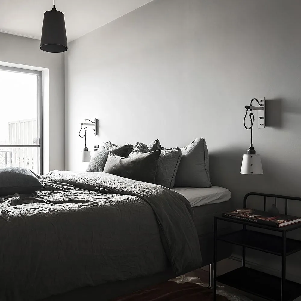 Small Hooked Wall Light with Shade - Graphite, Steel