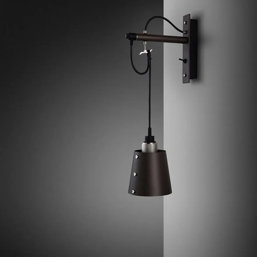 Small Hooked Wall Light with Shade - Graphite, Steel