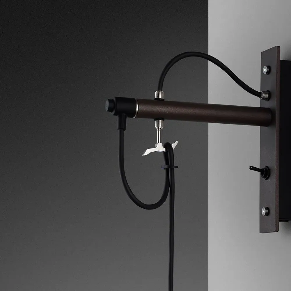 Small Hooked Wall Light with Shade - Stone, Steel