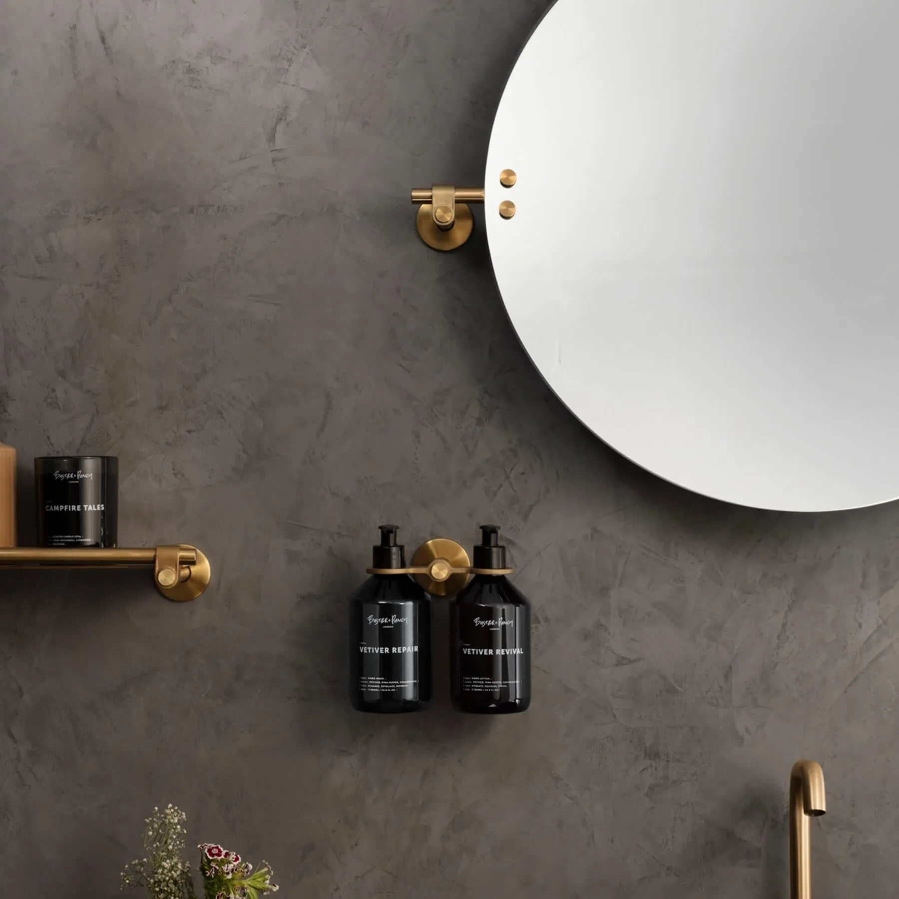 Small Tilting Mirror with Knuckles - Brass