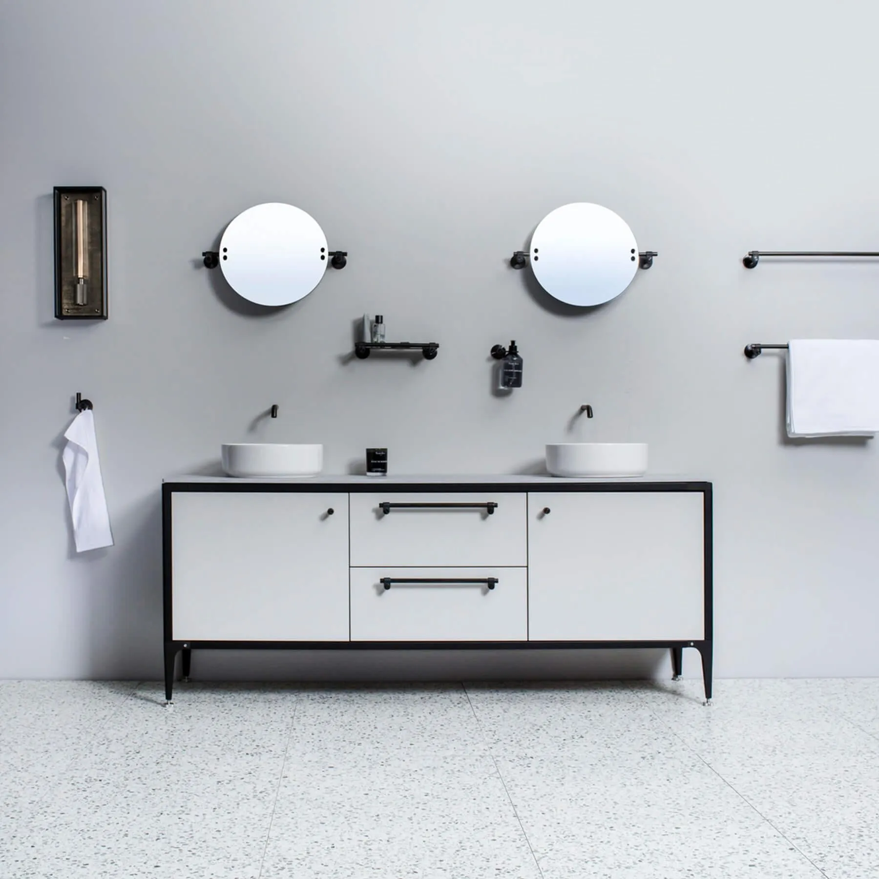 Small Tilting Mirror with Knuckles - Steel