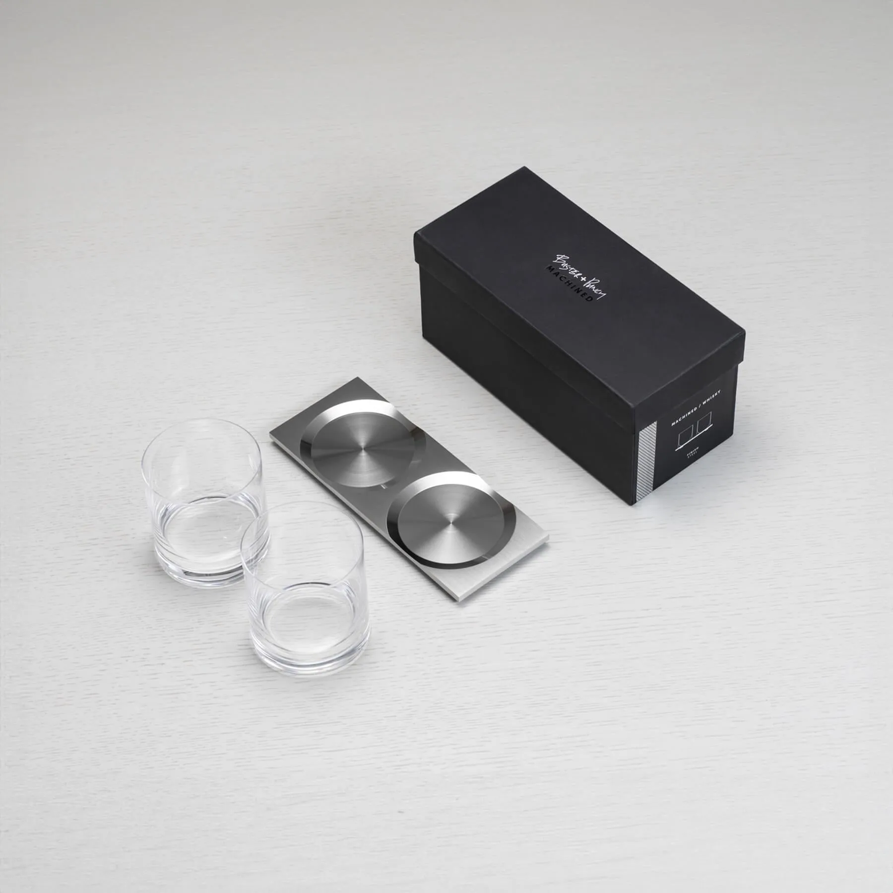 Whisky Tray with Glasses Set - Brass, Metal