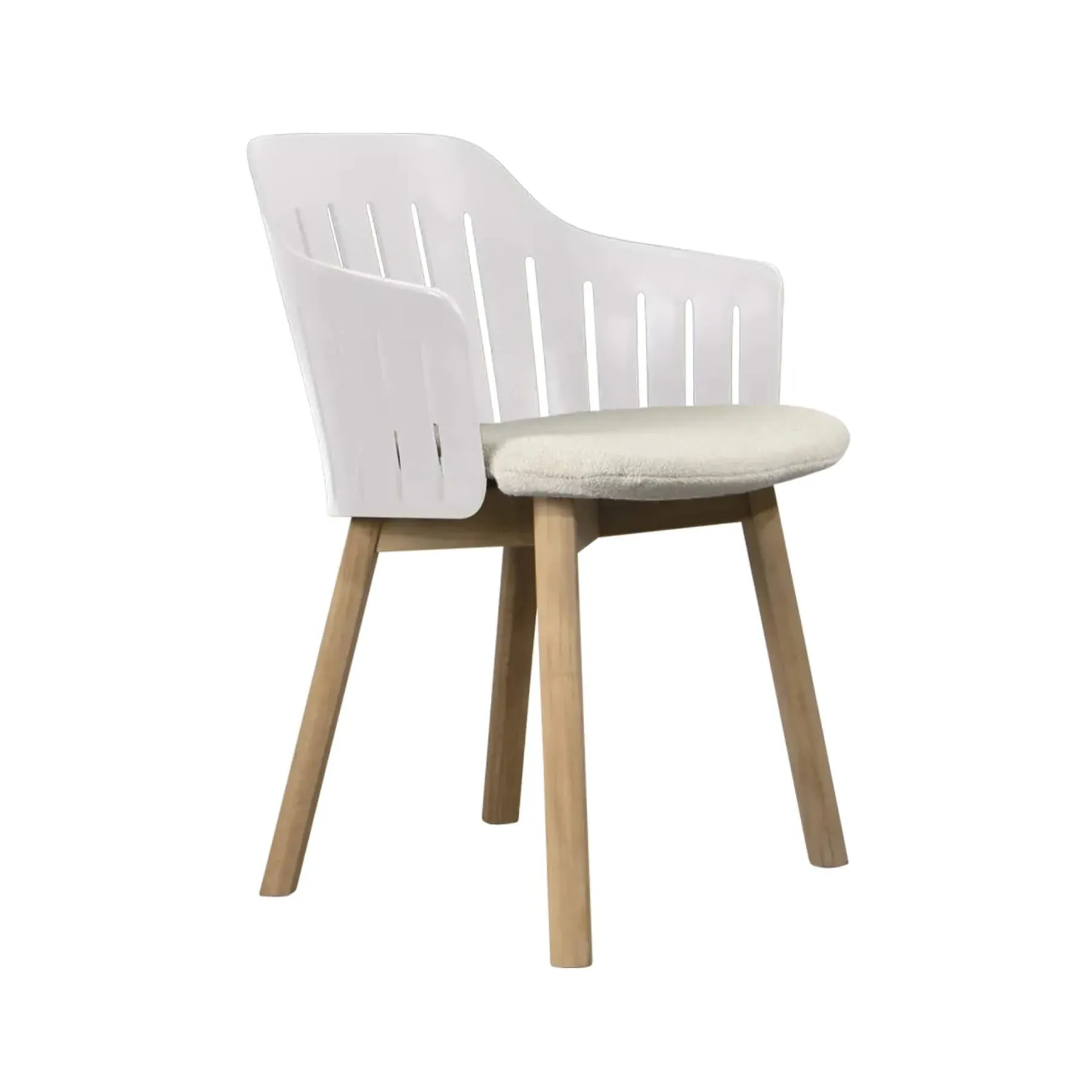 Choice Garden Chair with Teak Legs - White