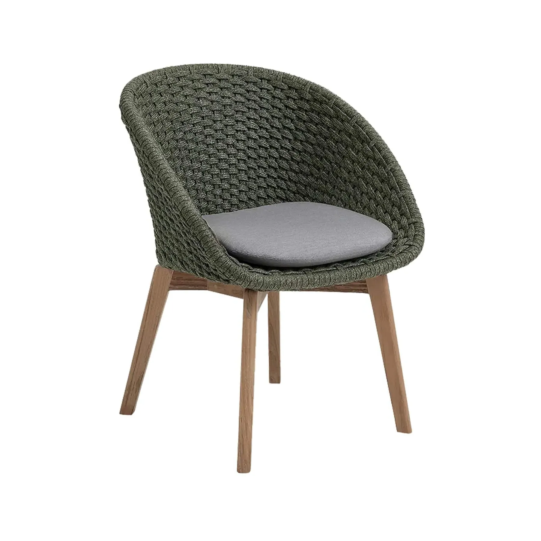 Garden Chair with Cushion - Grey, Rope