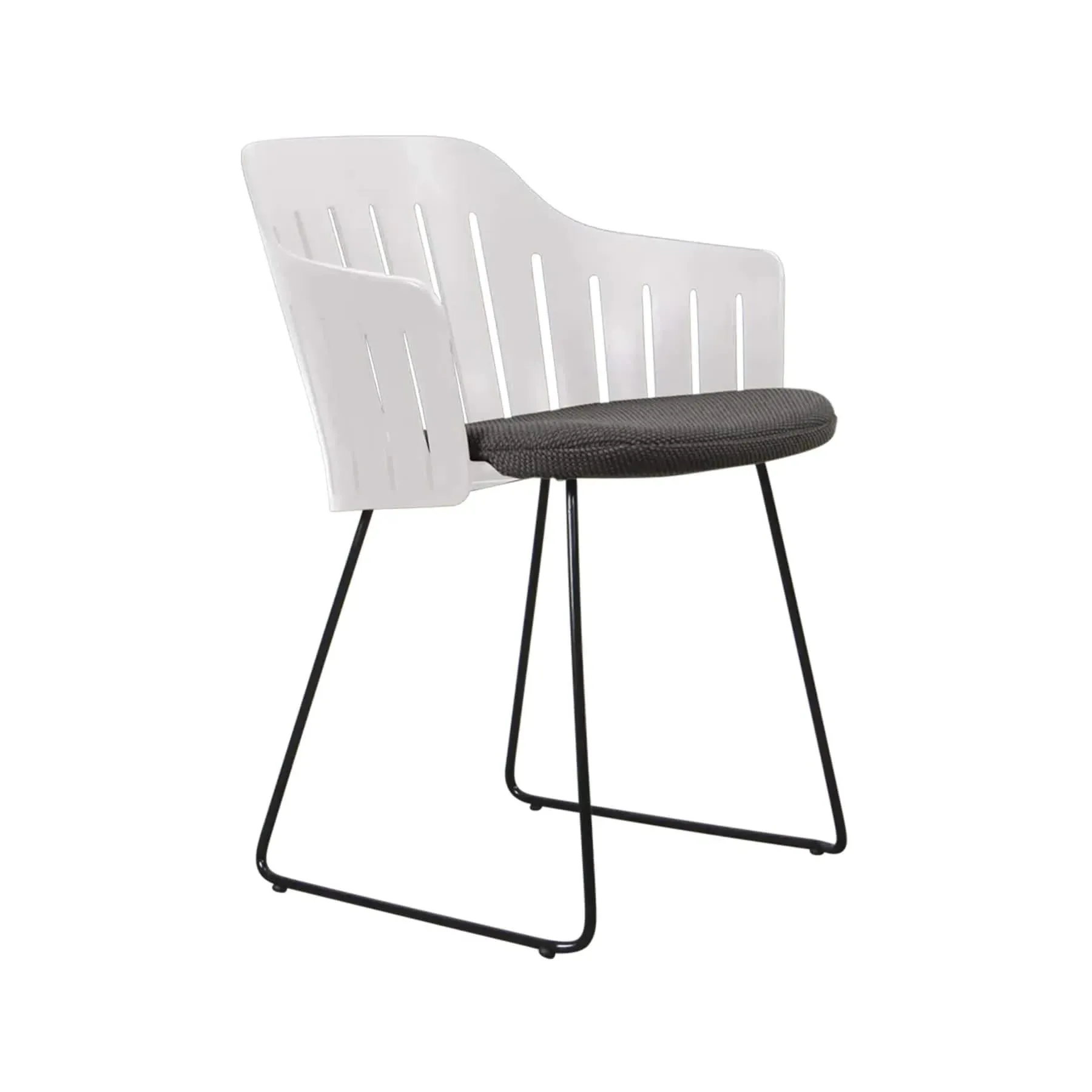 Garden Chair with Sled Legs - Black, Steel
