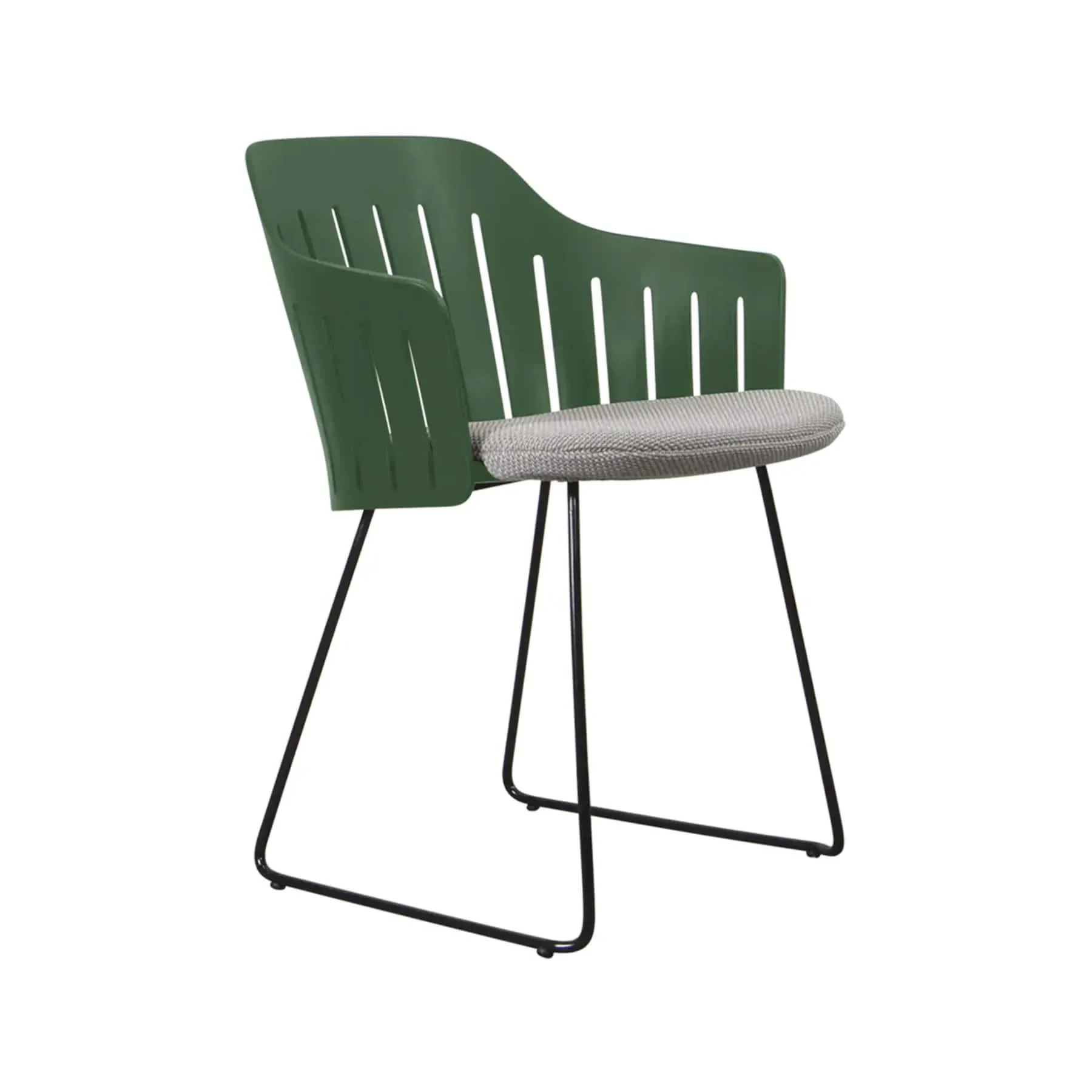 Garden Chair with Sled Legs - Green, Steel