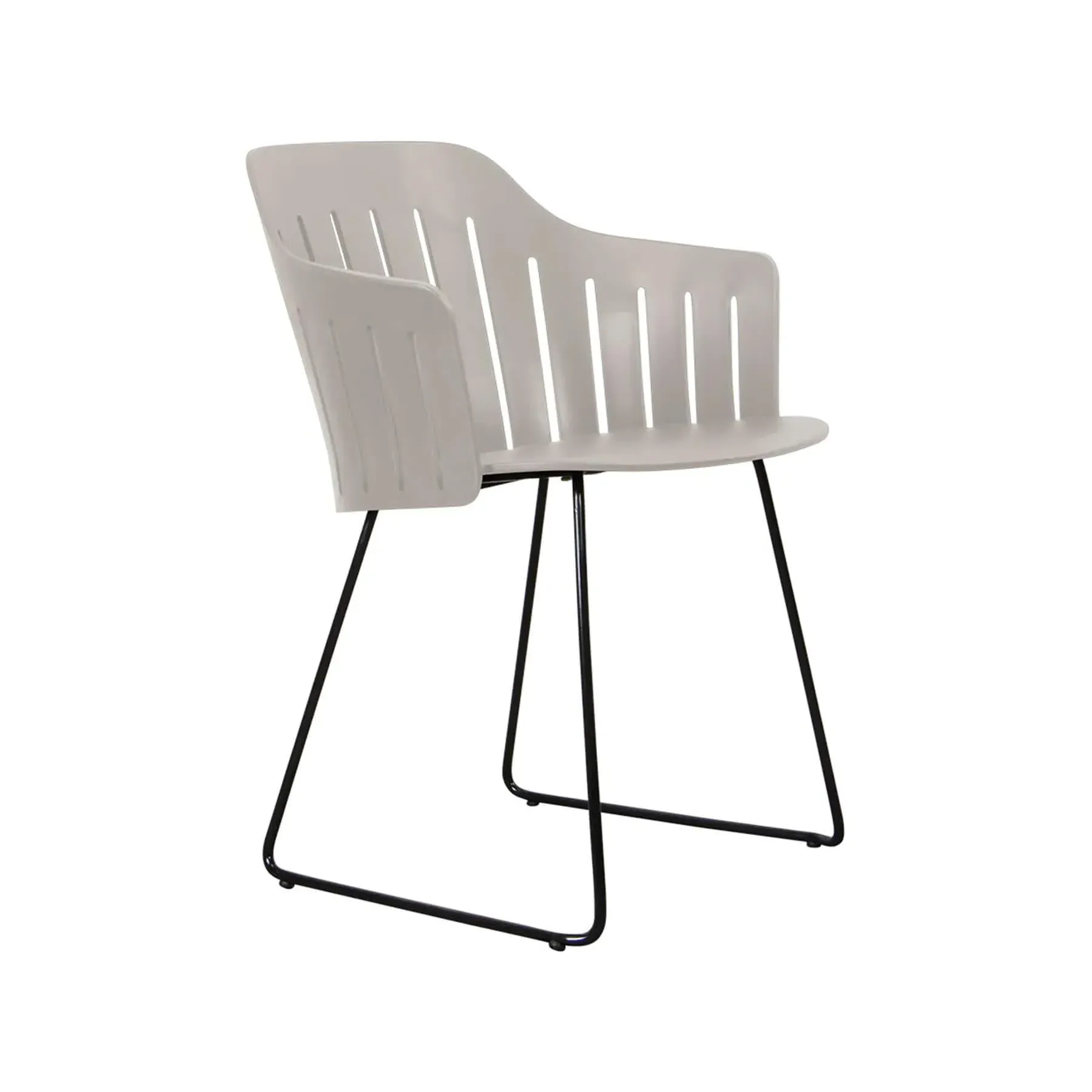 Garden Chair with Sled Legs - Taupe, Steel