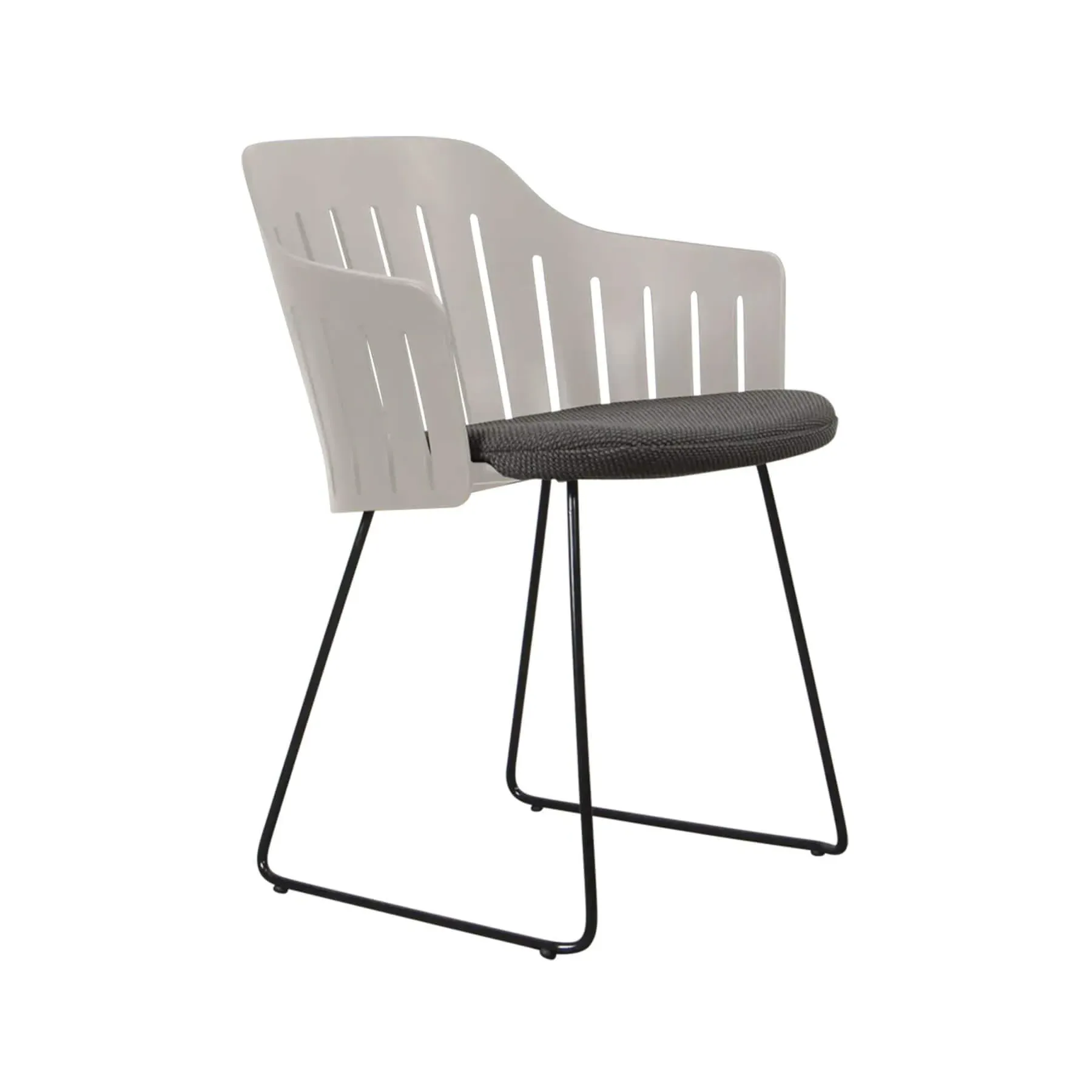 Garden Chair with Sled Legs - White, Steel