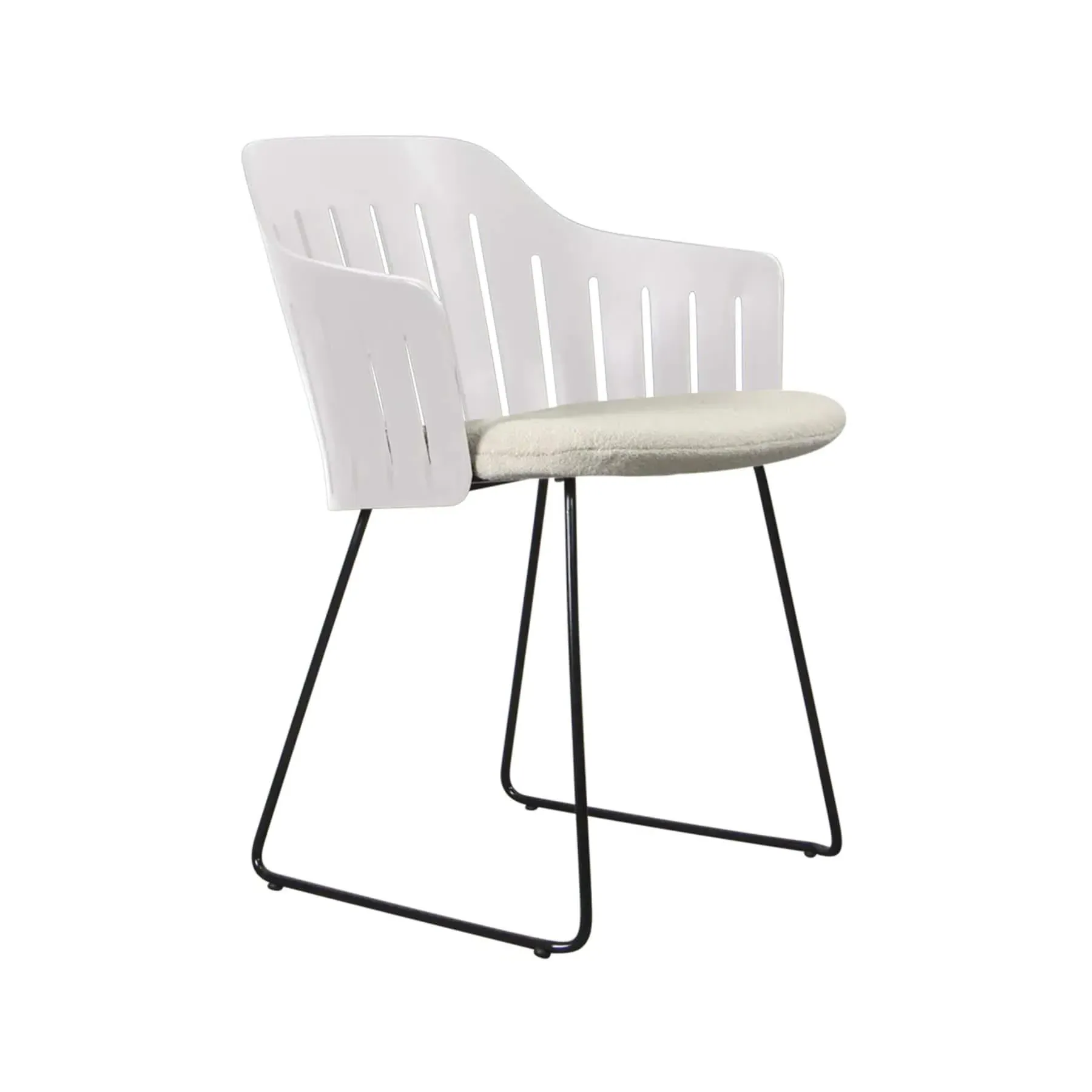 Garden Chair with Sled Legs - White, Steel
