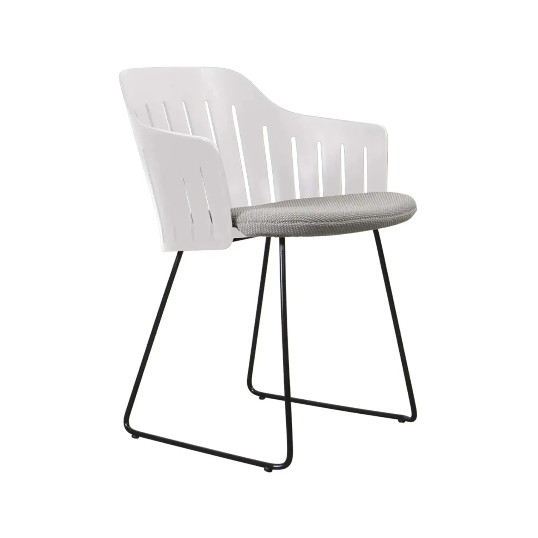 Garden Chair with Sled Legs - White, Steel