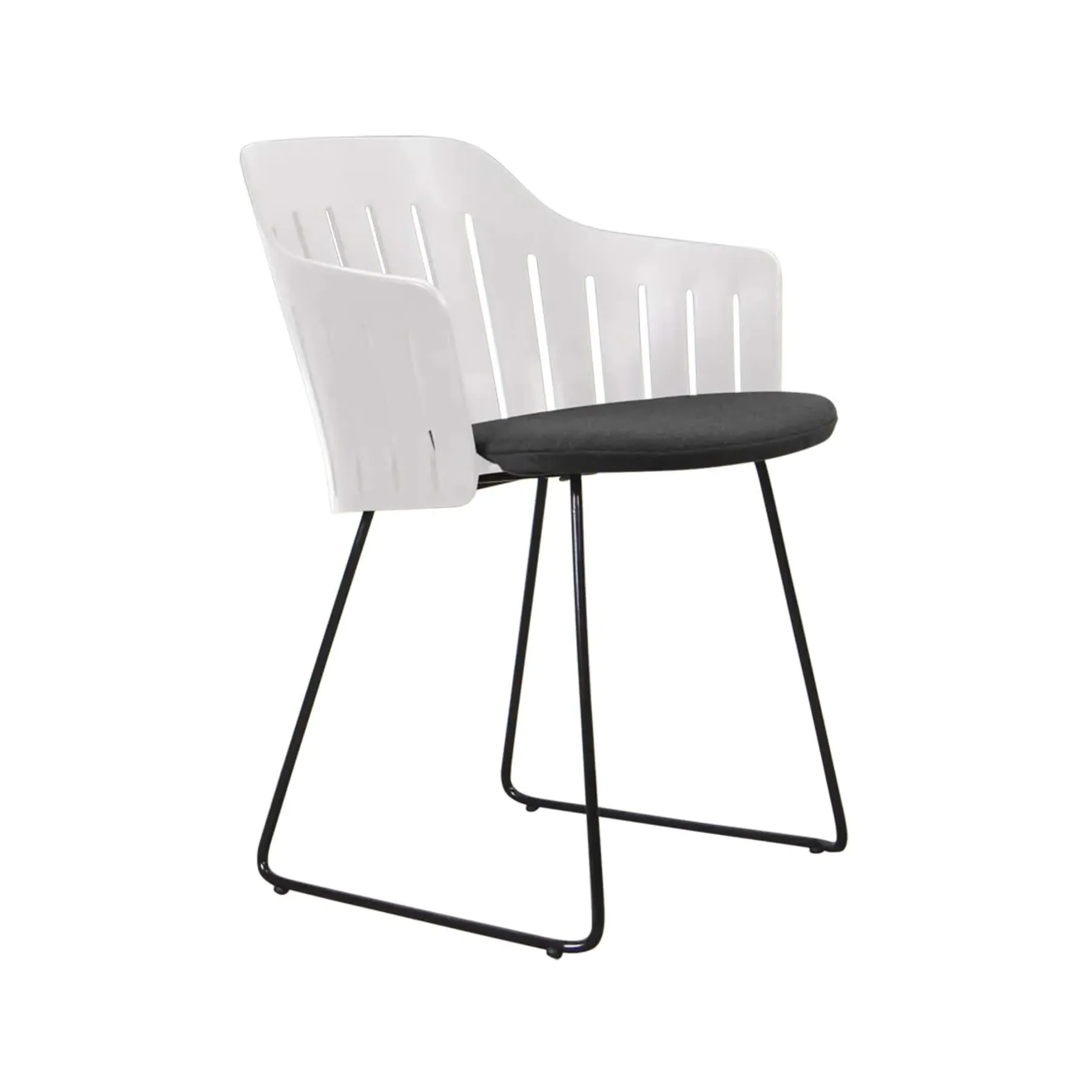 Garden Chair with Sled Legs - White, Steel
