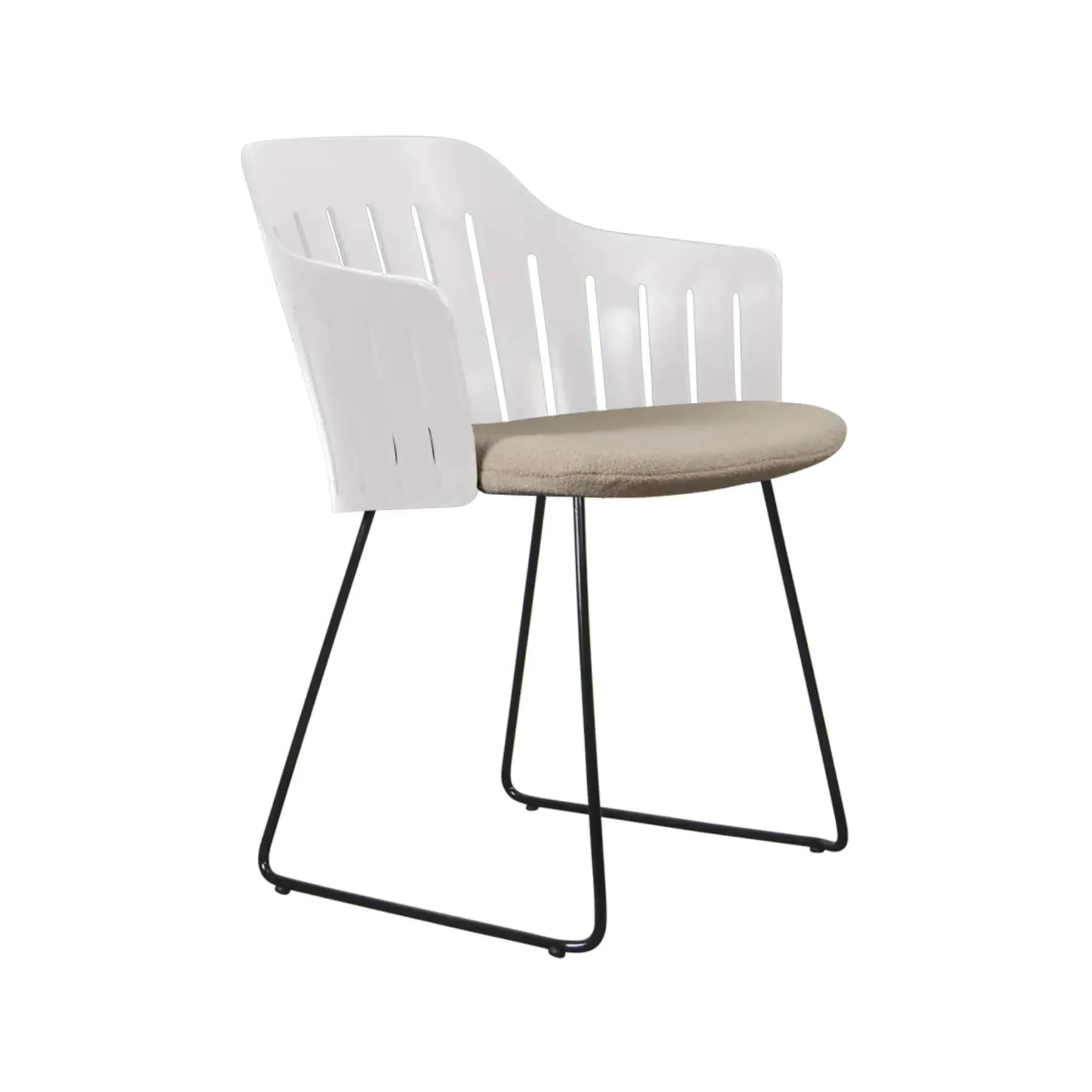Garden Chair with Sled Legs - White, Steel