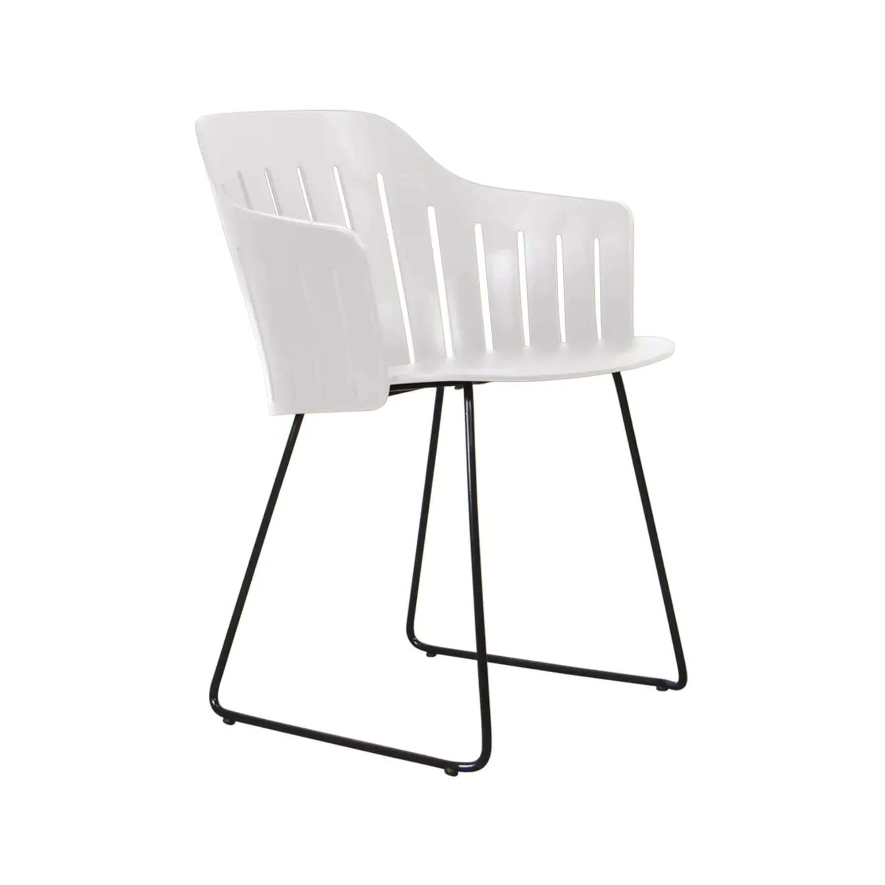 Garden Chair with Sled Legs - White, Steel