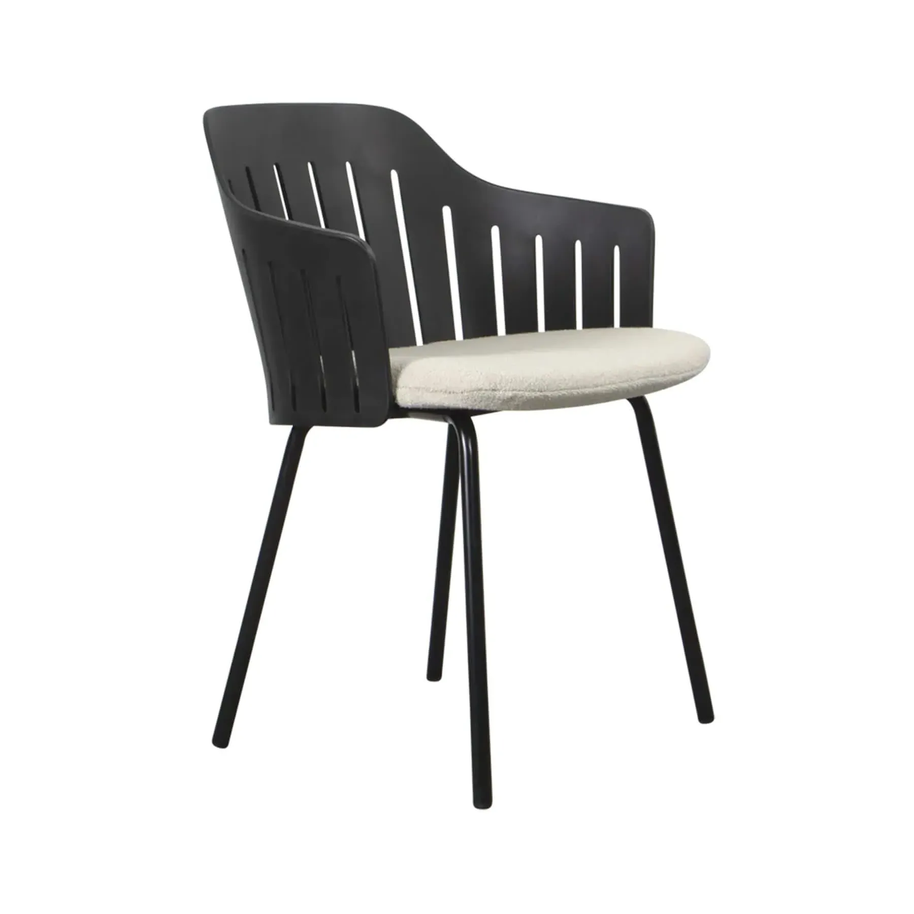 Garden Chair with Steel Legs - Black