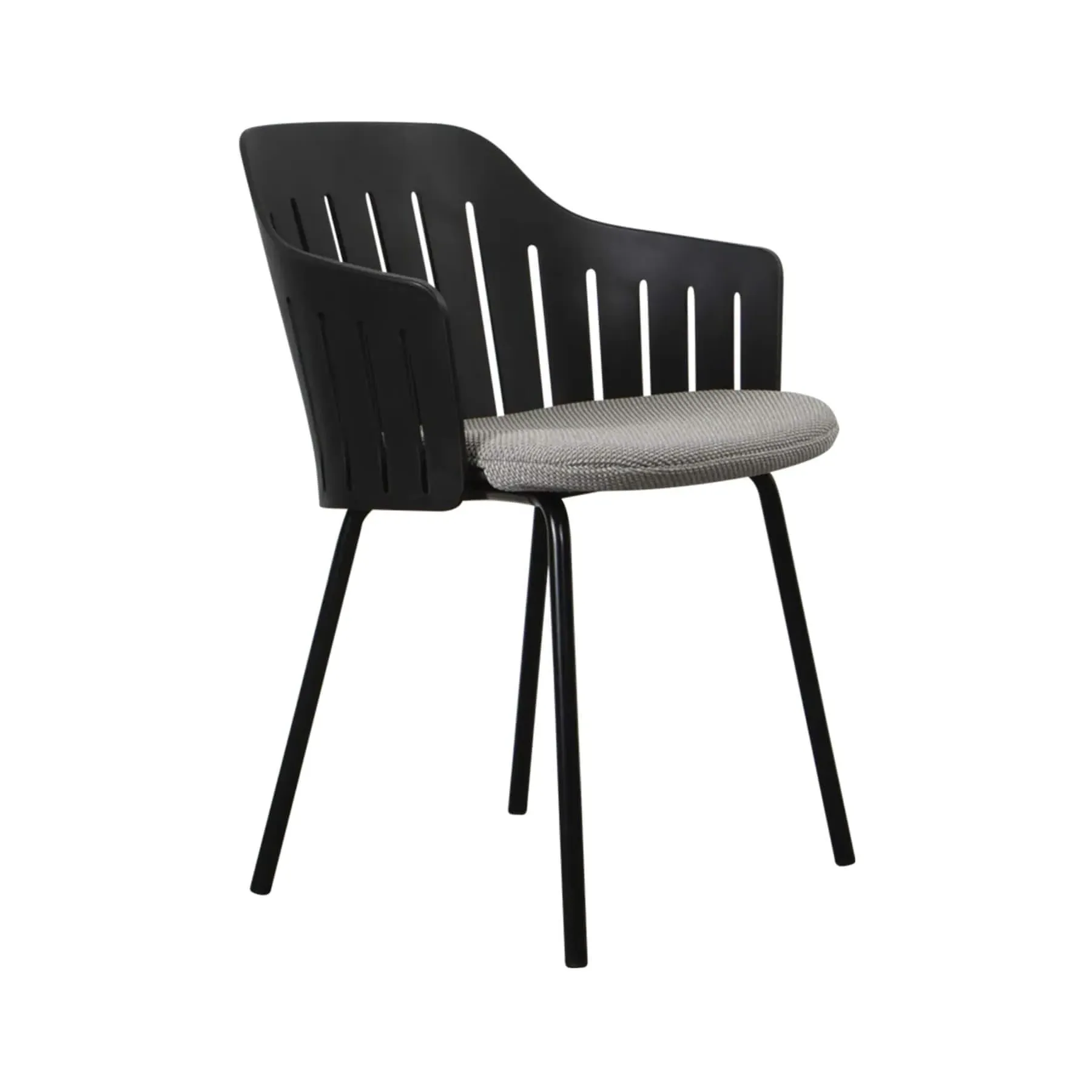 Garden Chair with Steel Legs - Black