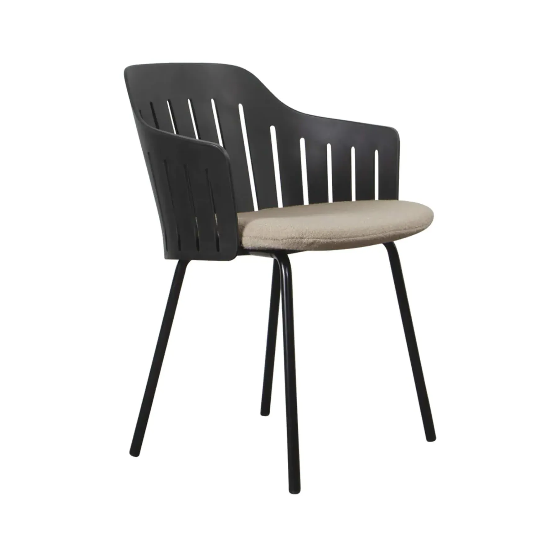 Garden Chair with Steel Legs - Black