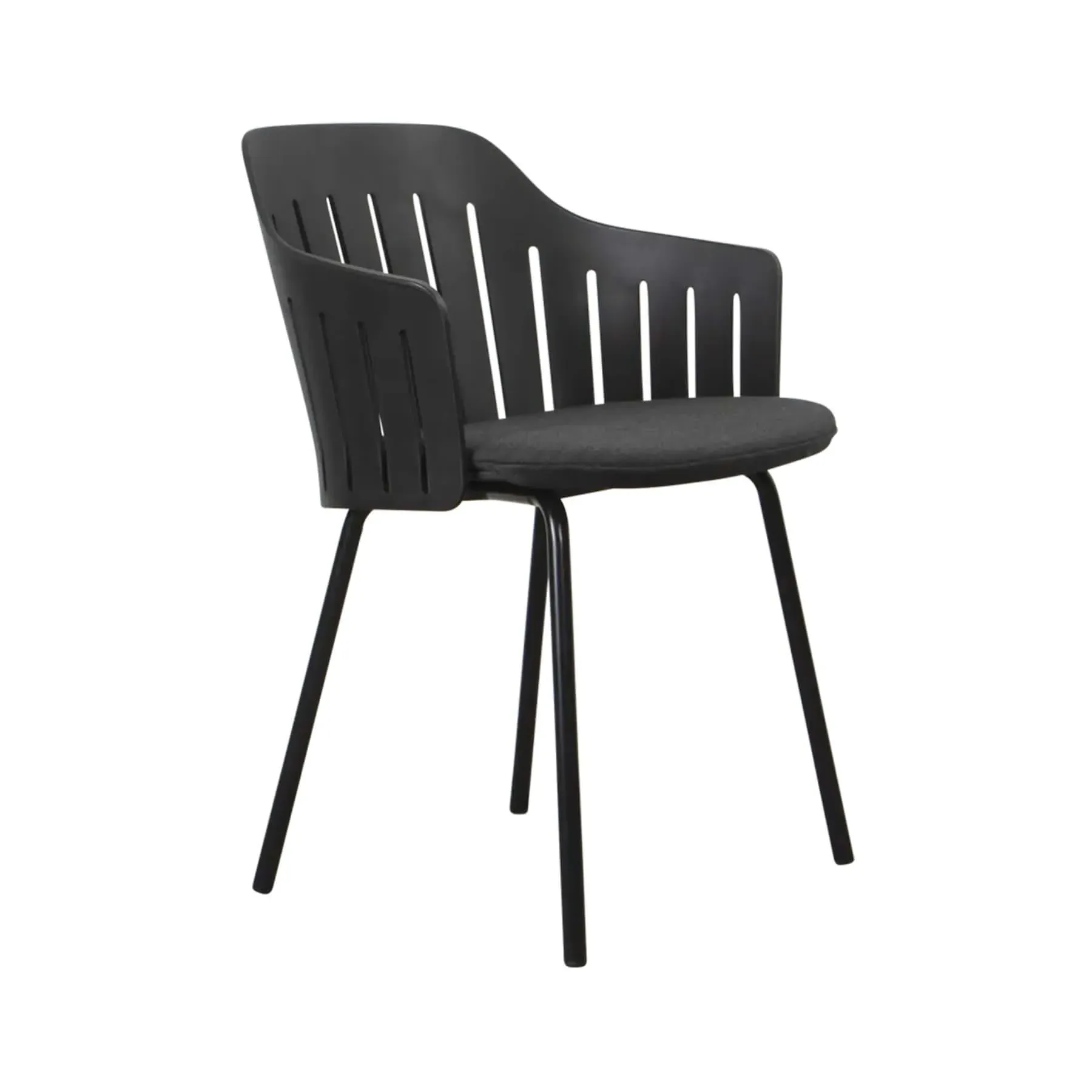 Garden Chair with Steel Legs - Black