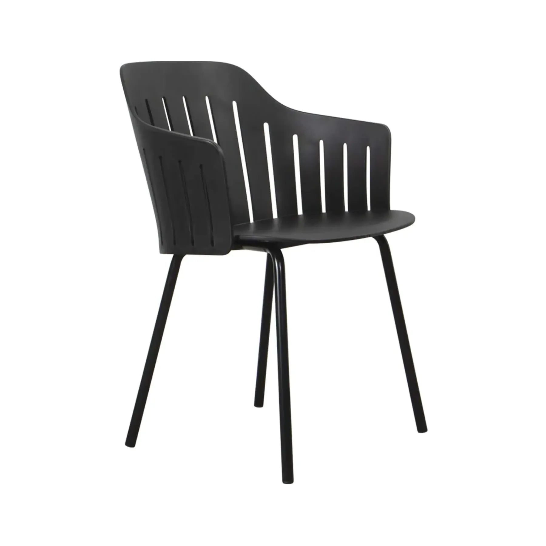 Garden Chair with Steel Legs - Black image