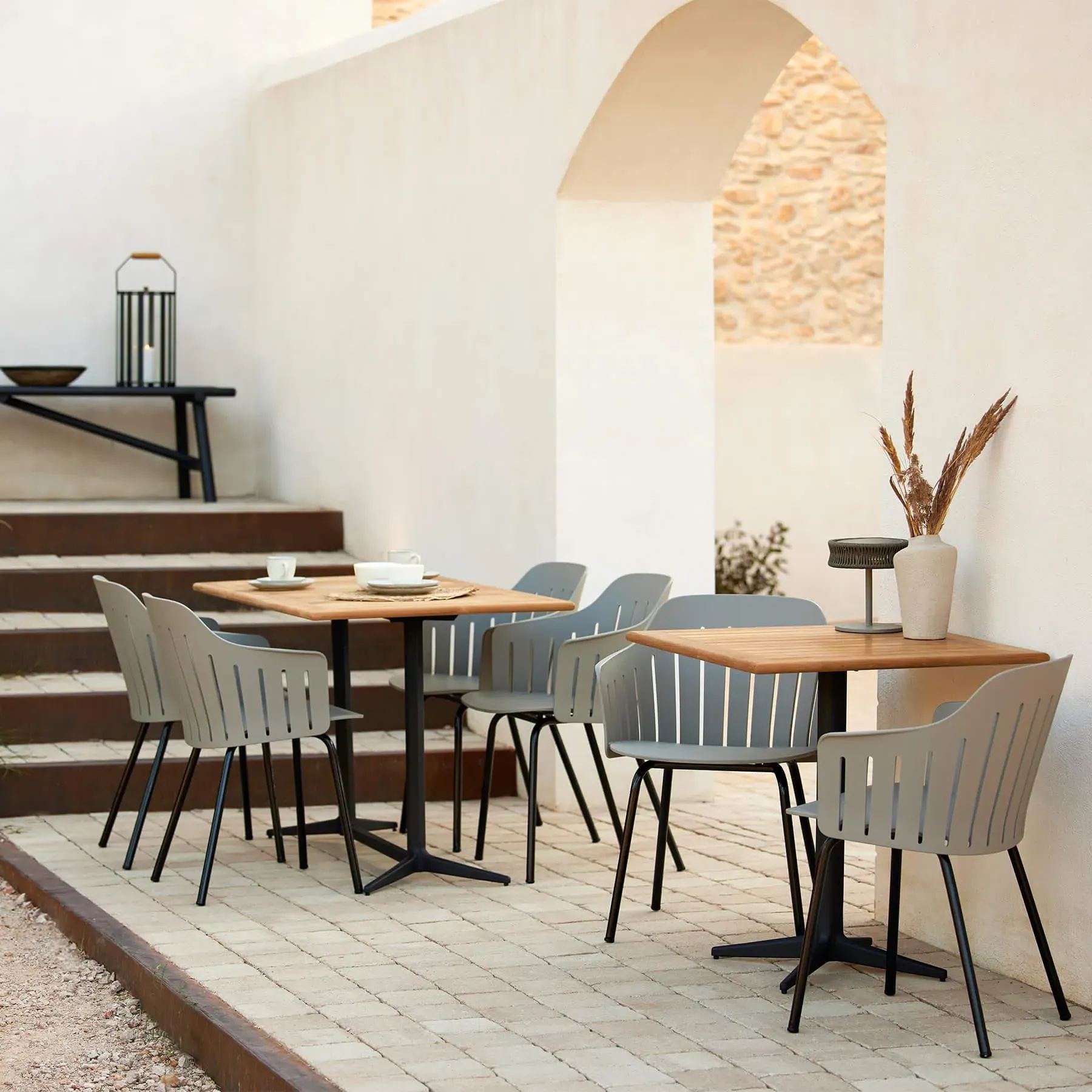 Garden Chair with Steel Legs - Grey