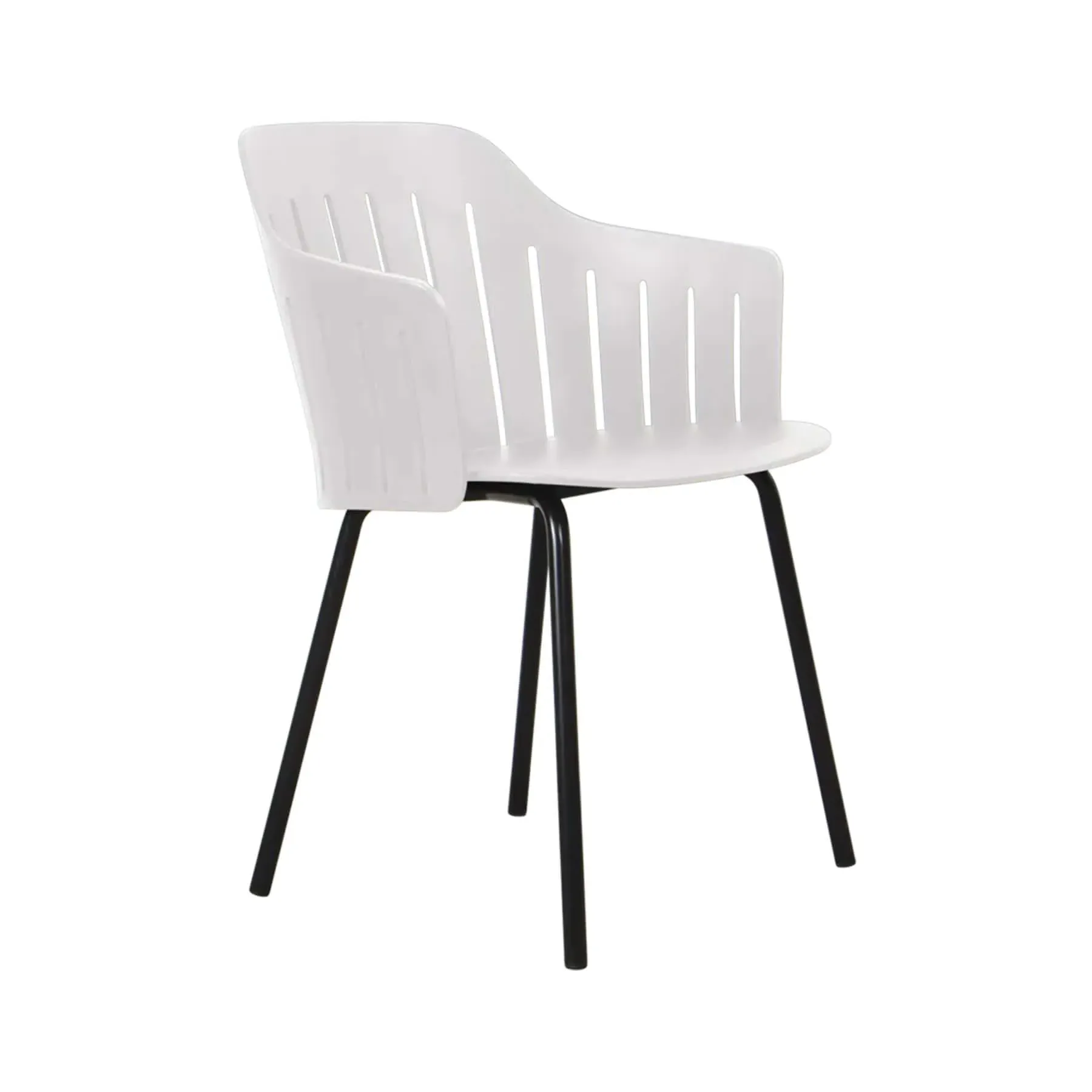 Garden Chair with Steel Legs - White