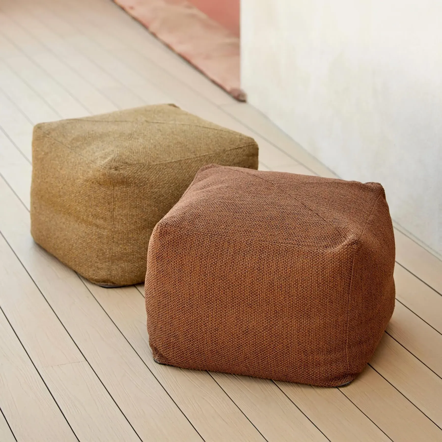 Garden Footstool with Washable Cover - Turquoise