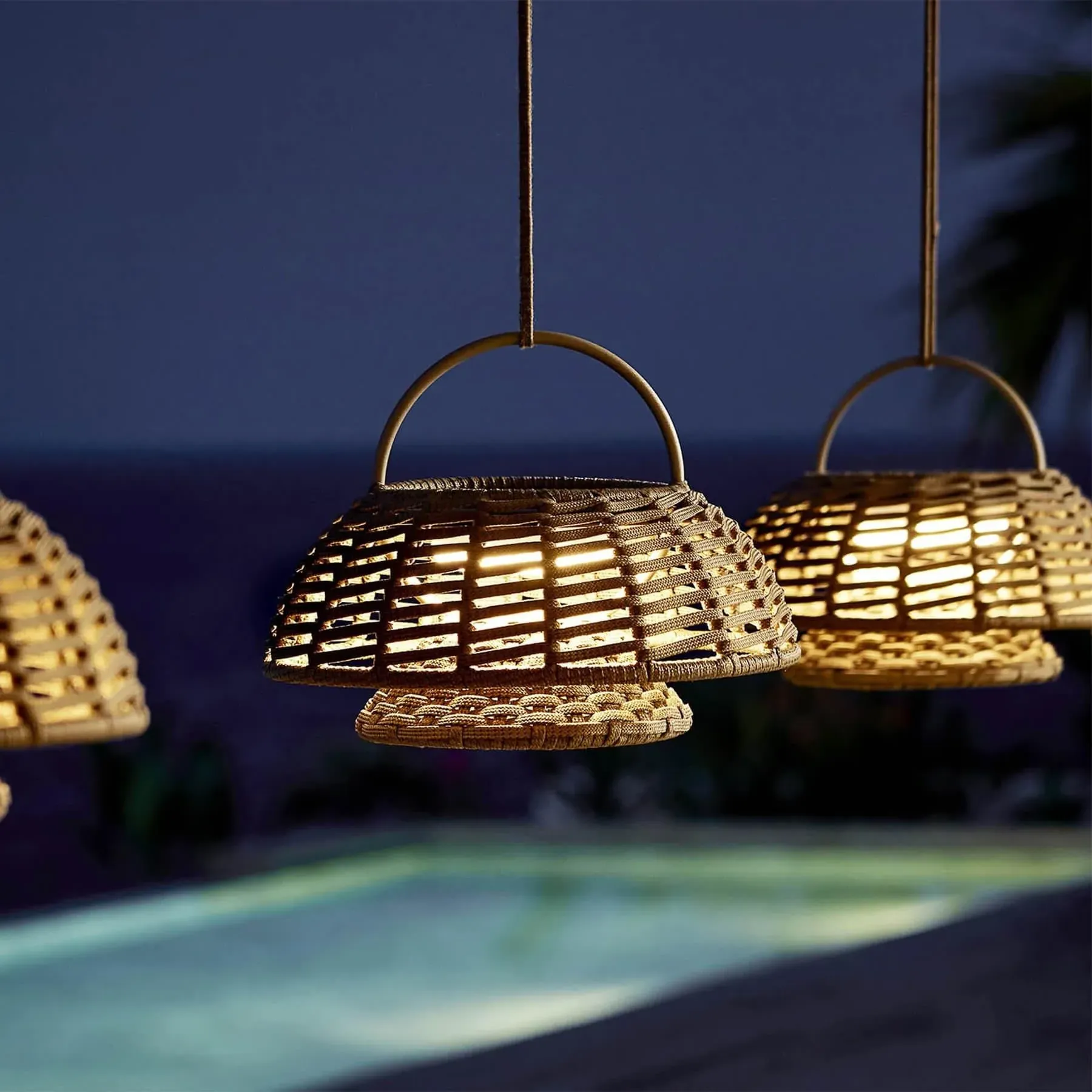 Garden Hanging Light with Solar LED - Dark Grey