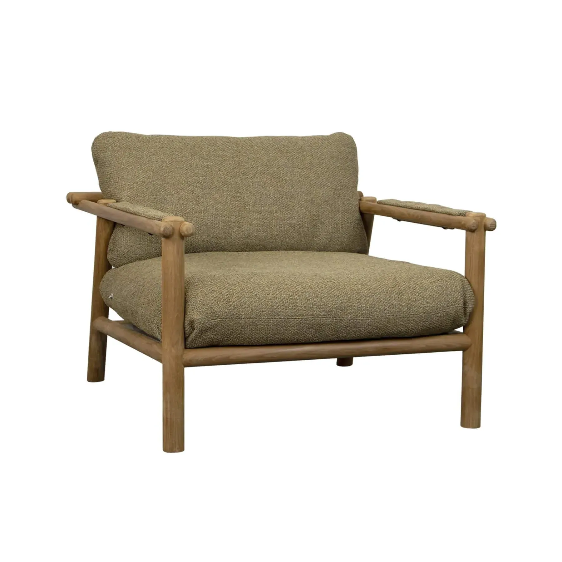 Garden Lounge Chair with Cushion - Yellow, Teak