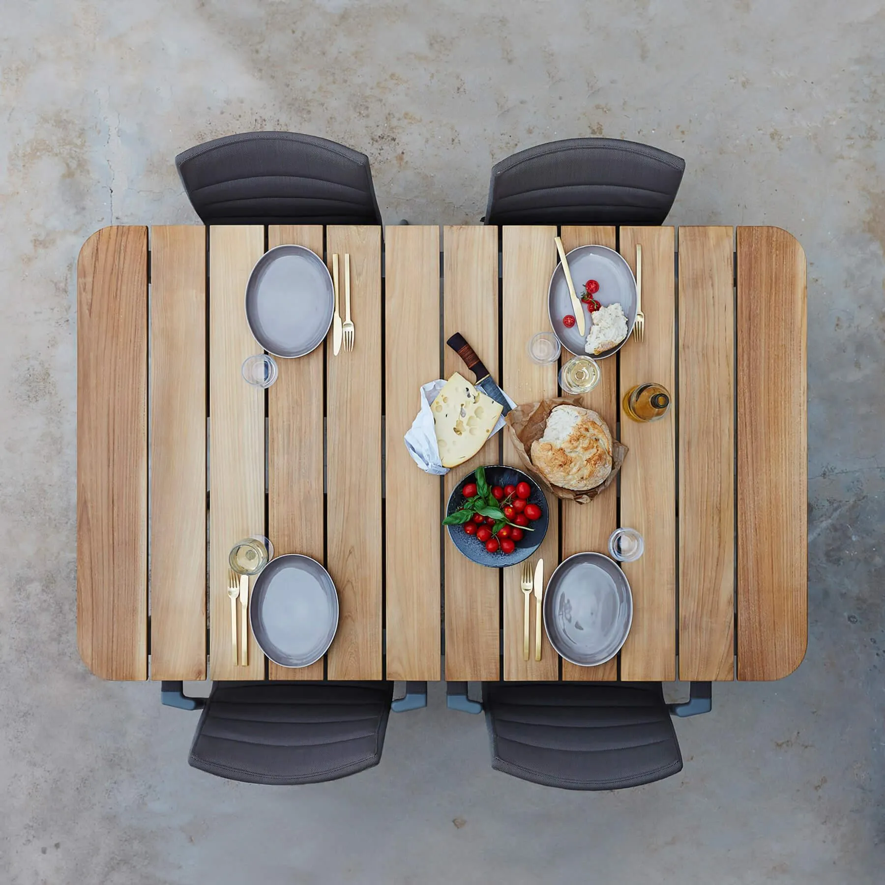 Large Garden Dining Table - Taupe, Teak