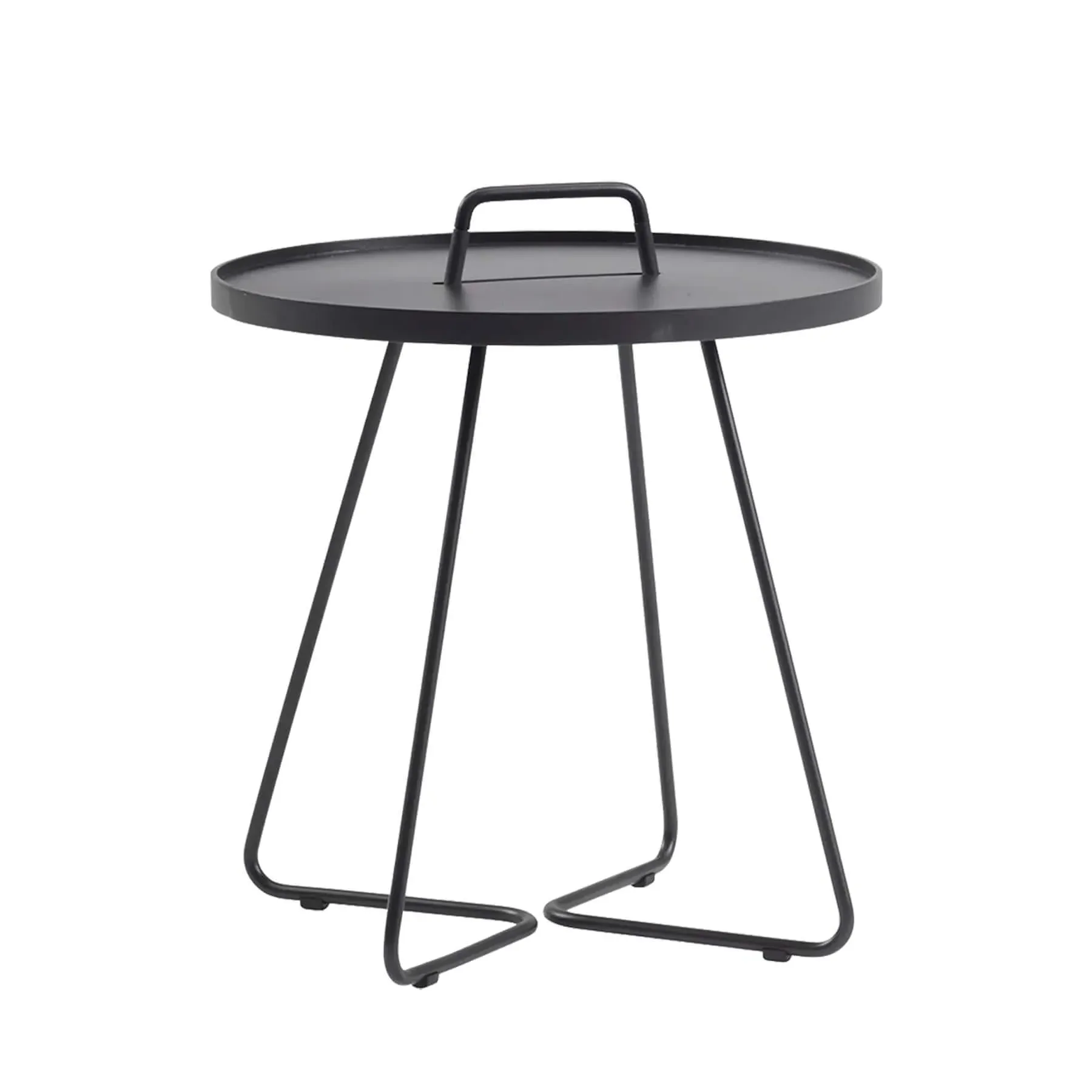 Large Side Table with Handle - Black, Aluminium