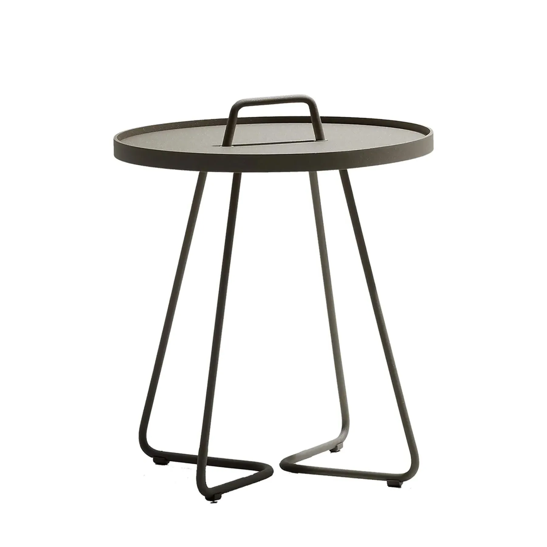 Large Side Table with Handle - Taupe, Aluminium