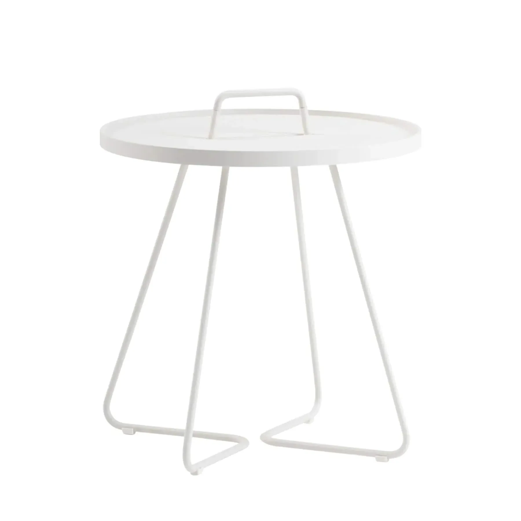 Large Side Table with Handle - White, Aluminium