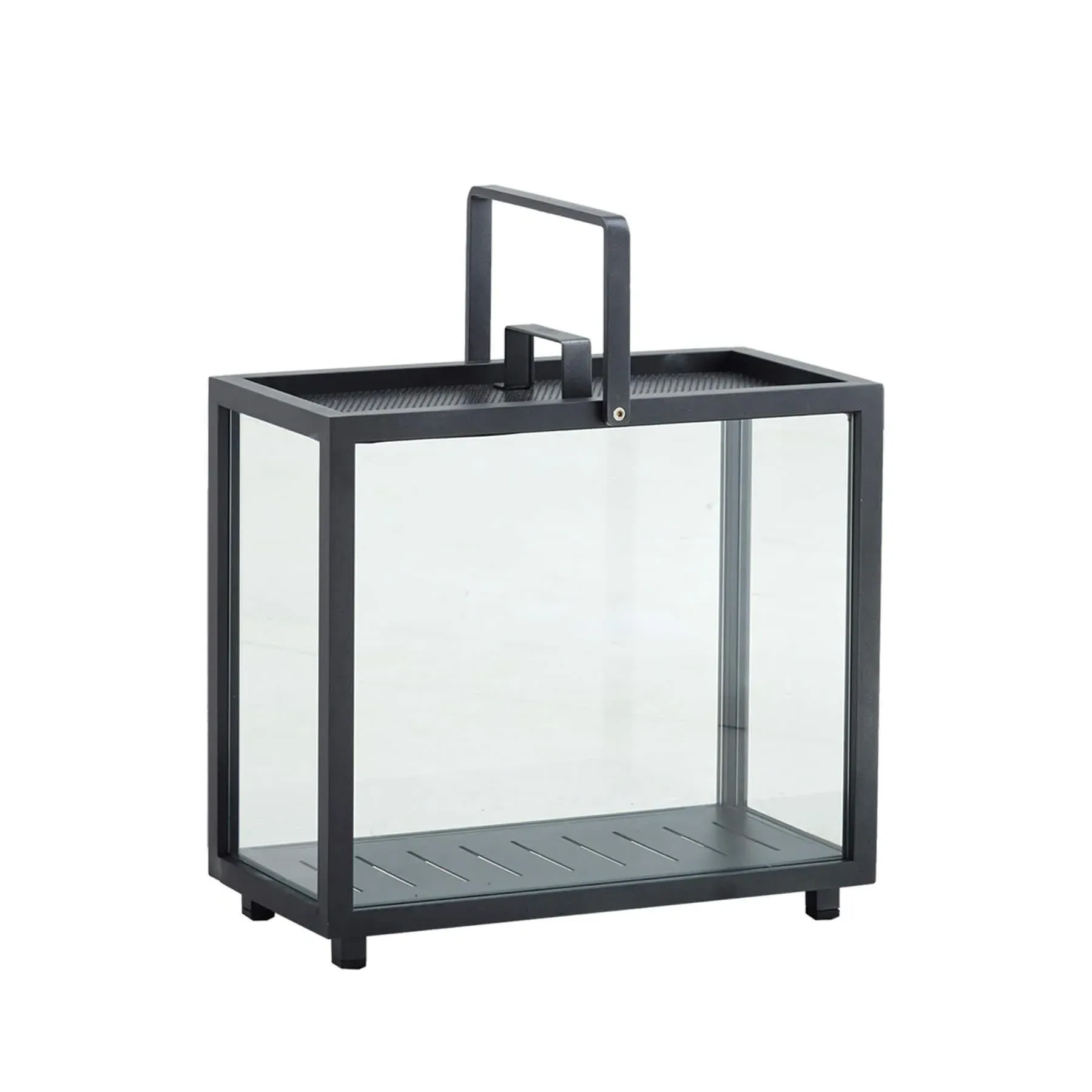 Lighthouse Rectangular Lantern - Lava Grey, Aluminium