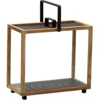 Lighthouse Rectangular Lantern - Teak, Aluminium