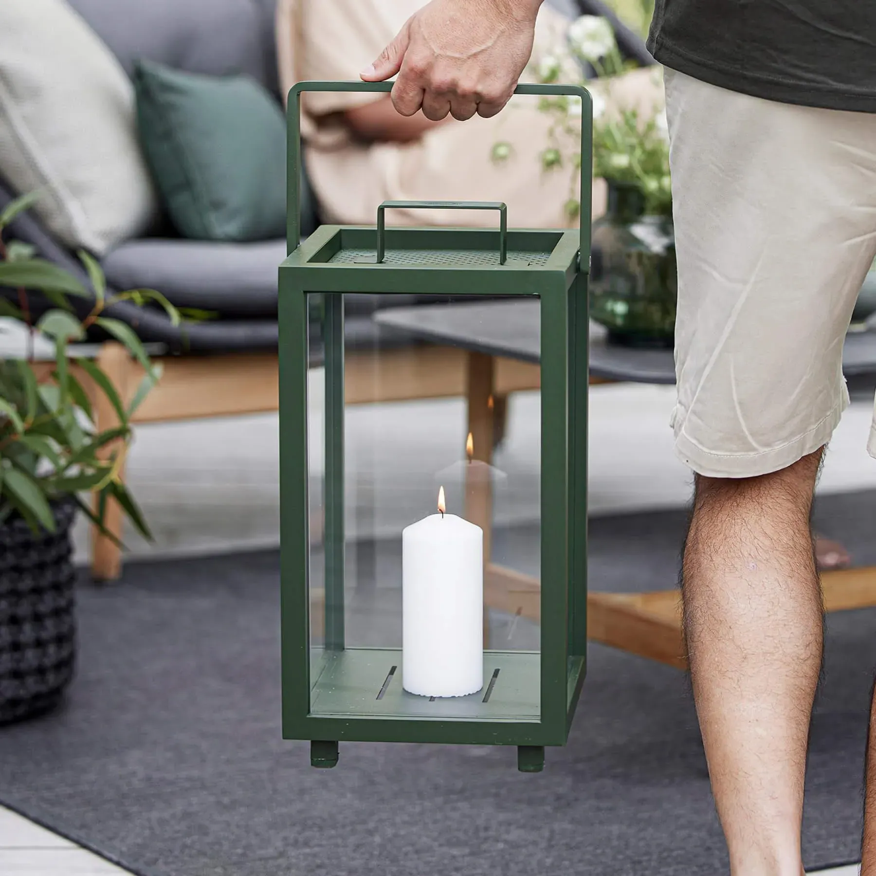 Lighthouse Small Lantern - Dark Green, Aluminium