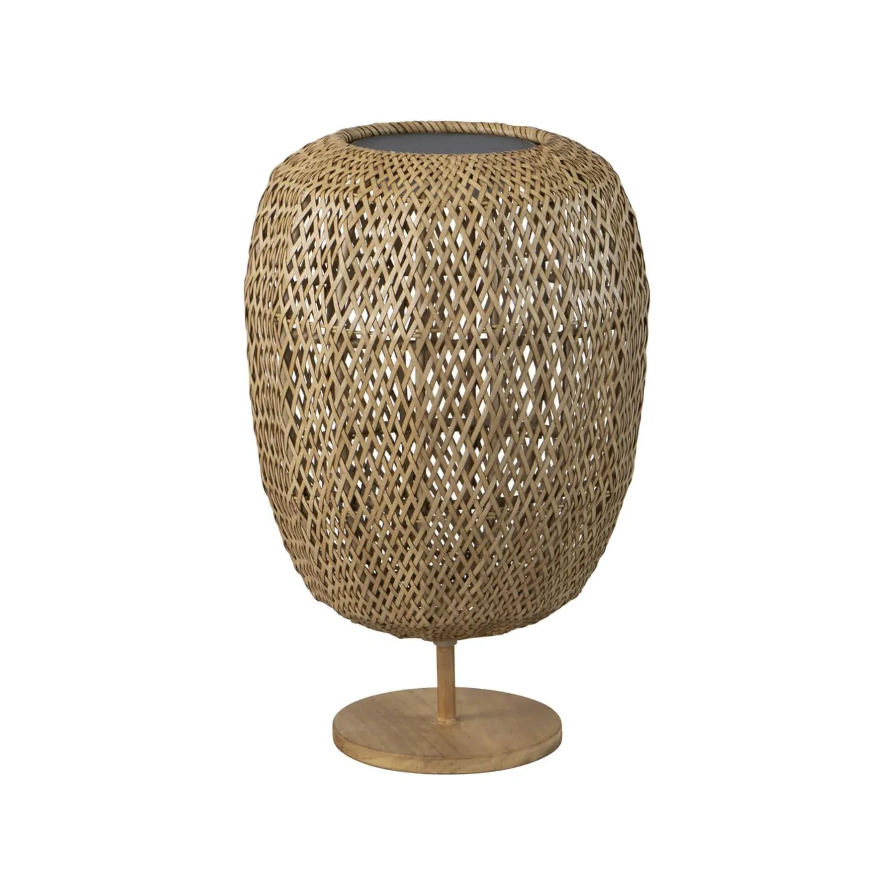 Medium Solar Table Light with LED - Natural, Weave