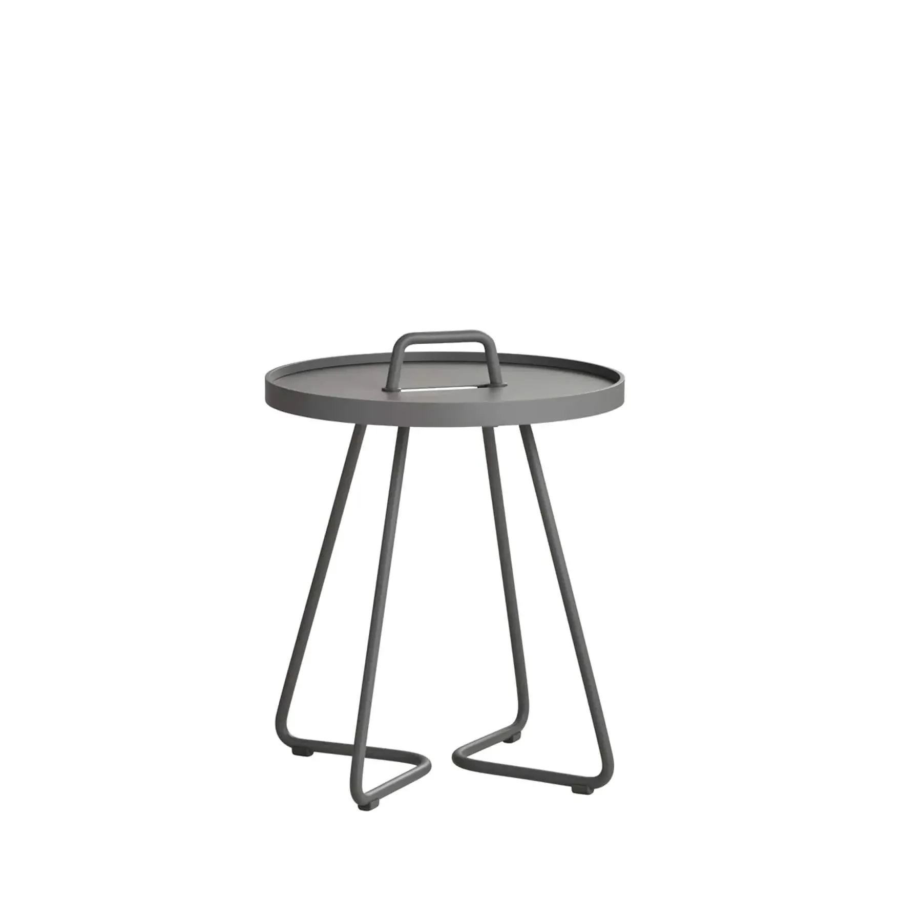 Mini Side Table with Handle - Grey, Aluminium