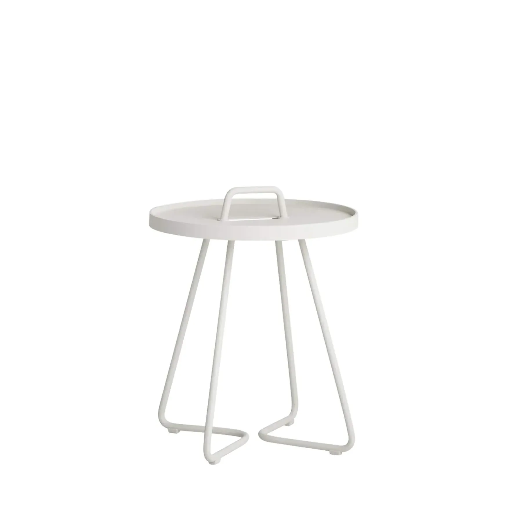 Mini Side Table with Handle - White, Aluminium