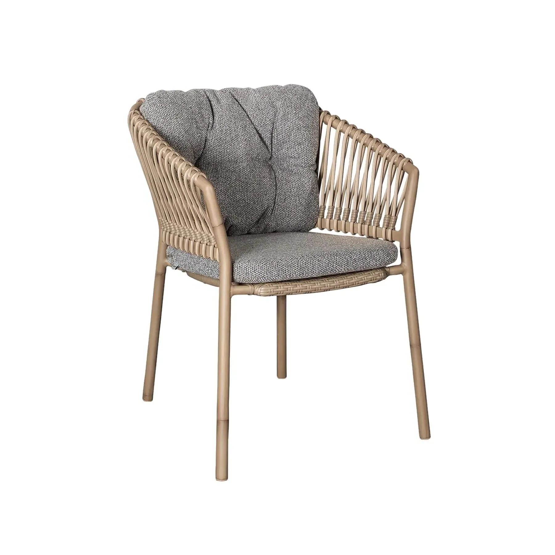 Outdoor Chair with Cane Weave - Dark Grey