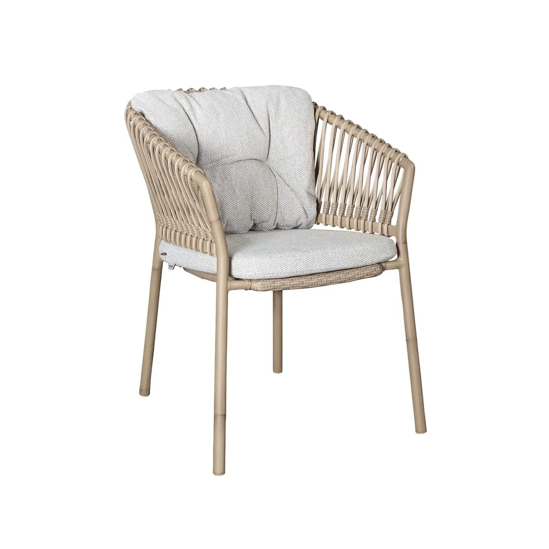 Outdoor Chair with Cane Weave - Light Brown